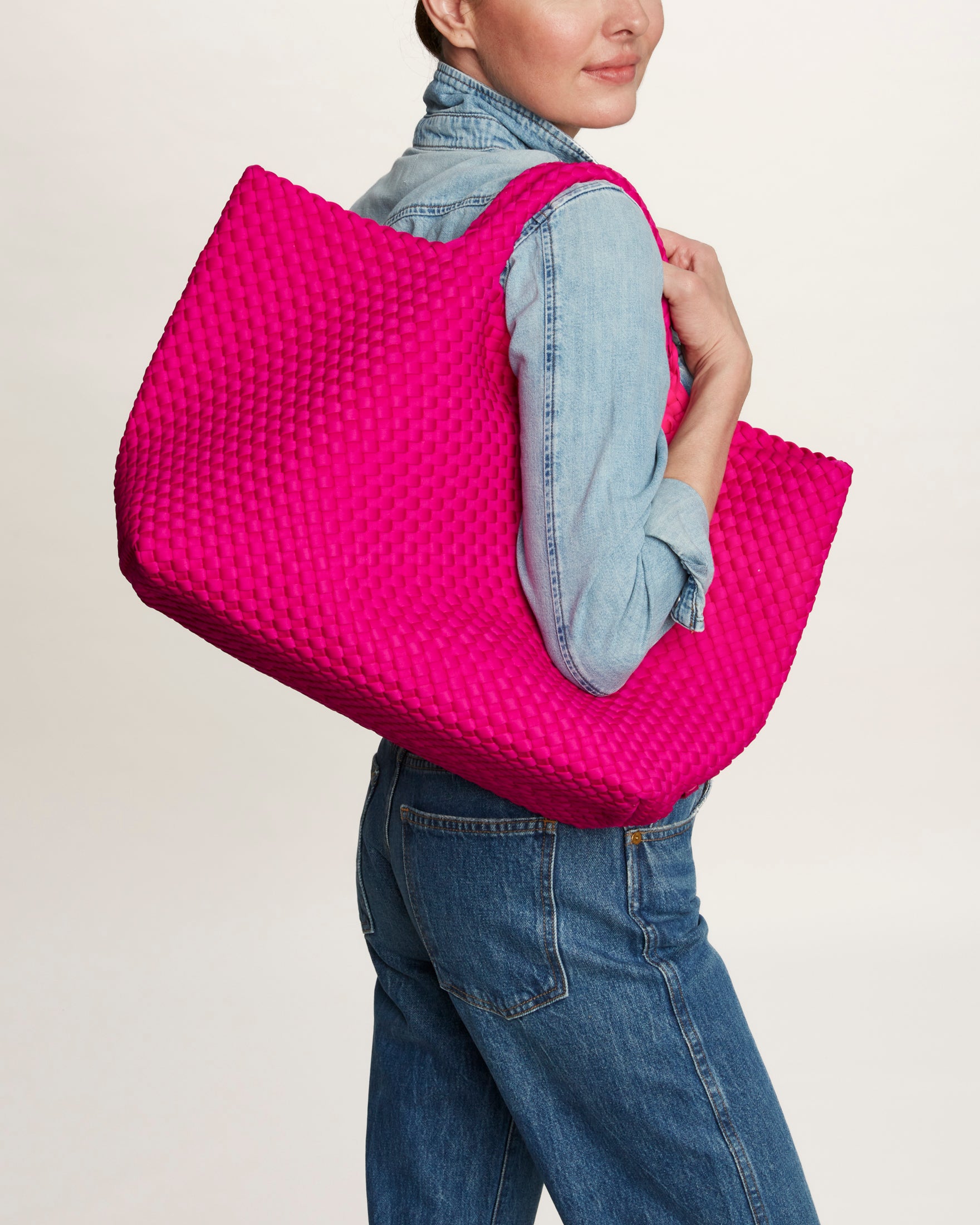 St. Barths Large Tote | Miami Pink | Pouch