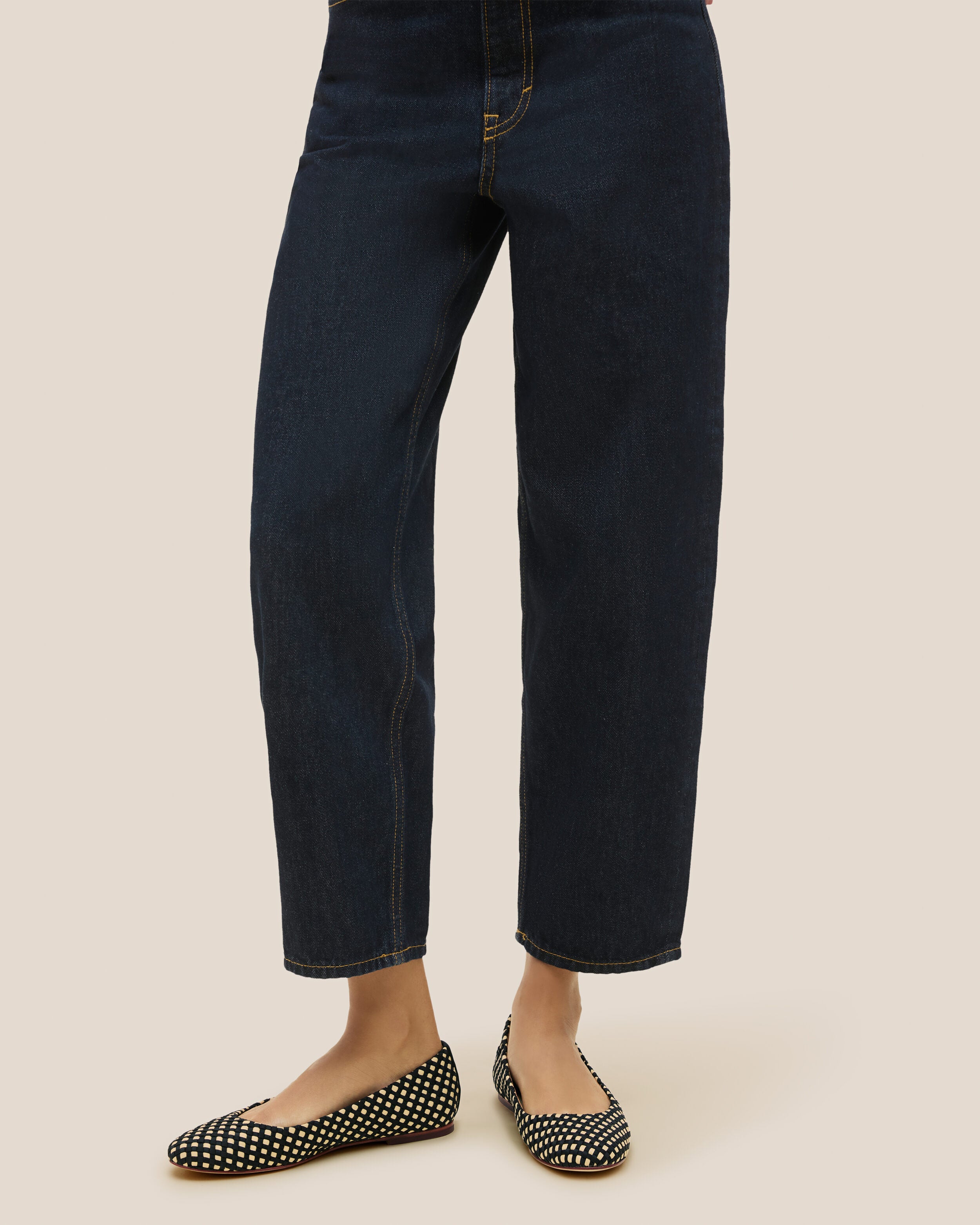 The Nomad Ballet Flat in Costa shown on model.