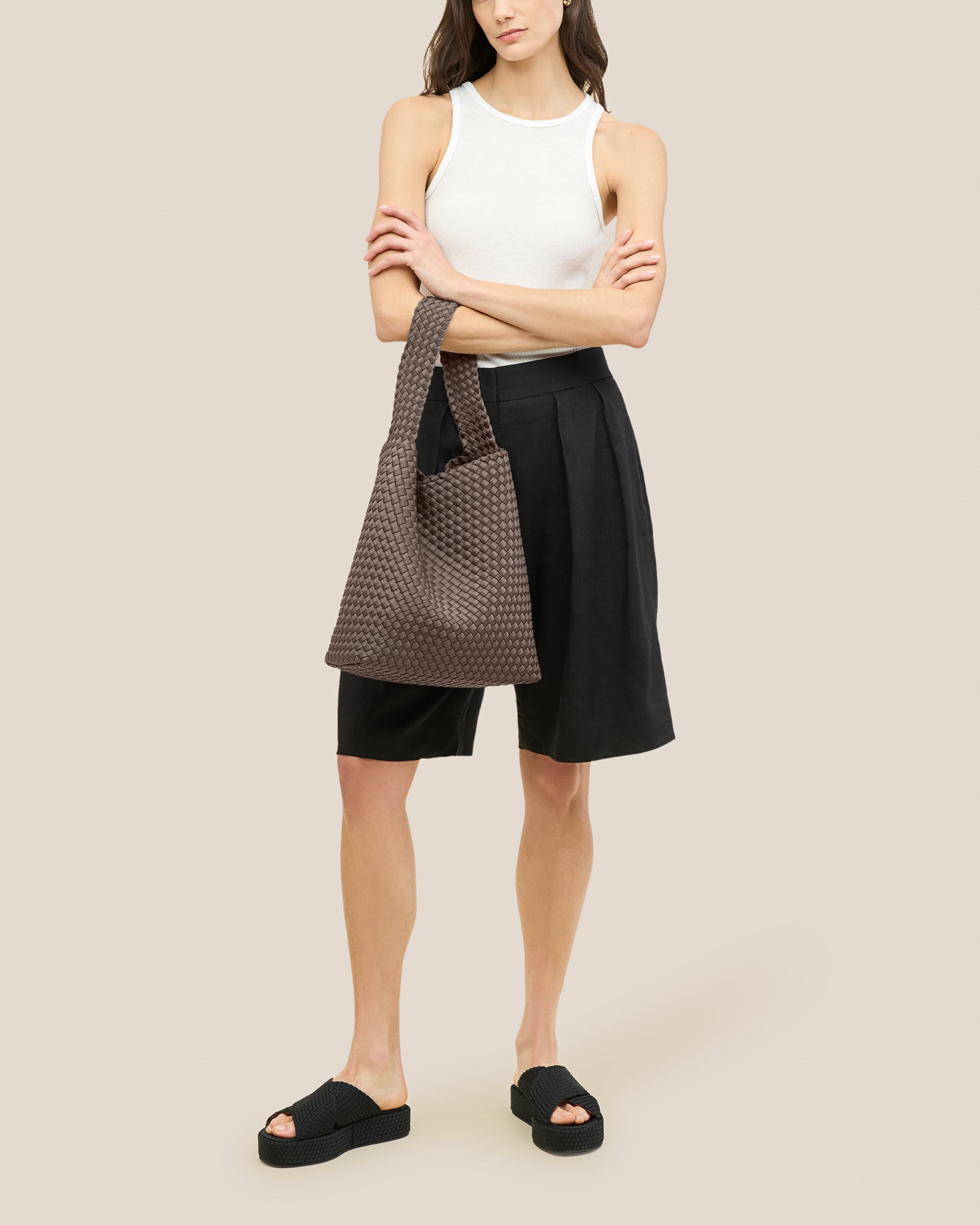Nomad Medium Hobo in Napa | On Model Full Body