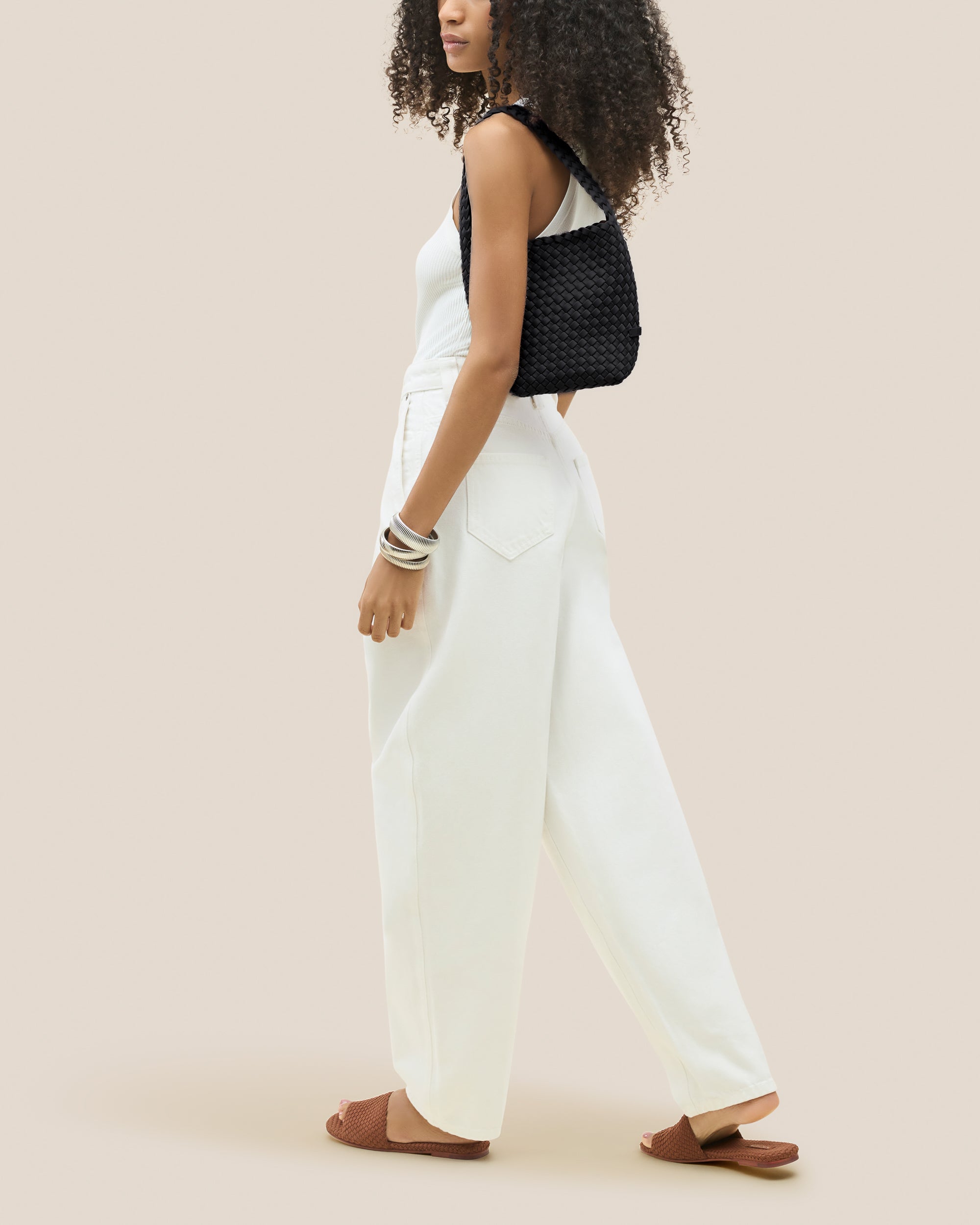 Nomad Small Hobo in Onyx | On Model Full Body