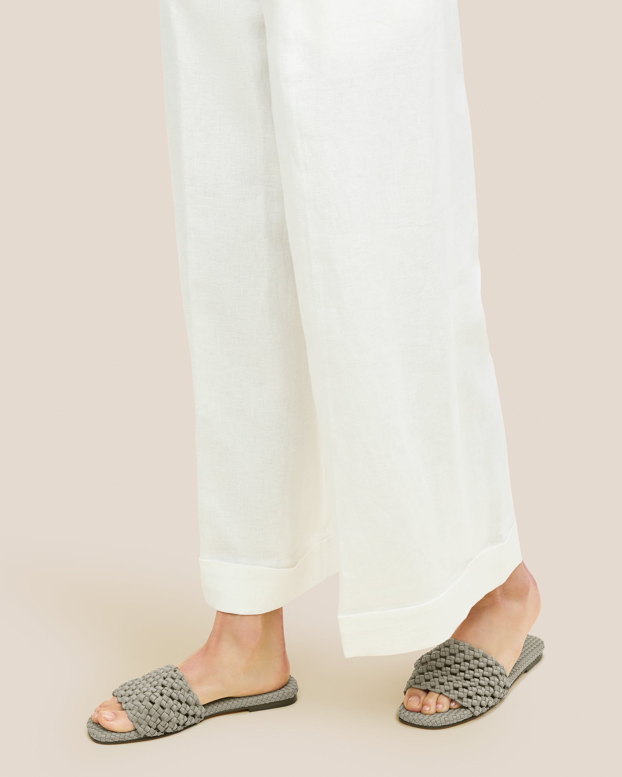Ojai Slide in Celadon | On Model Close Up