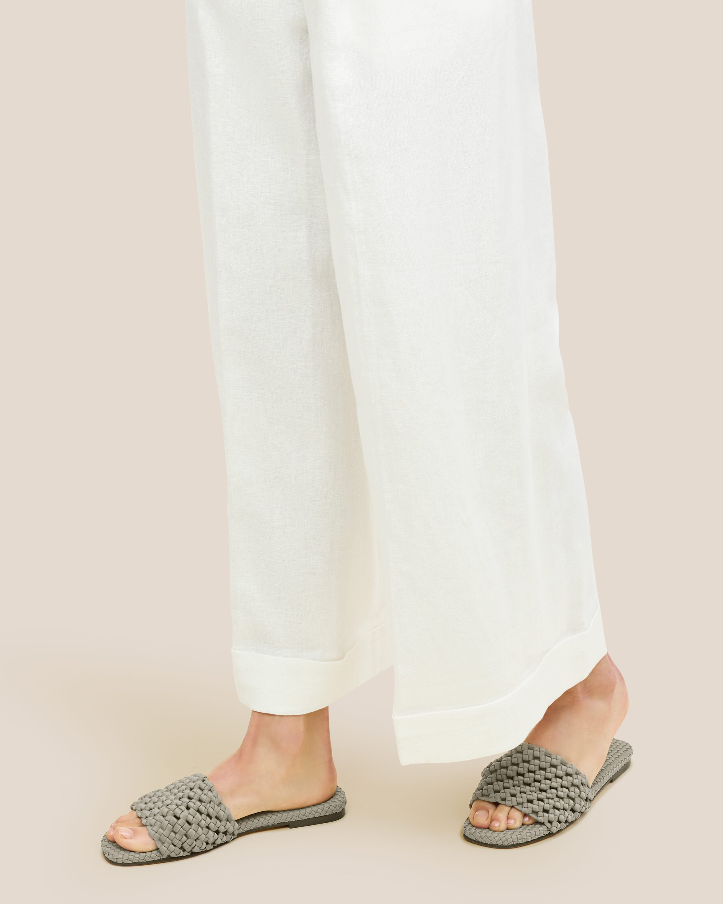 The Ojai Slide in Celadon shown on model.