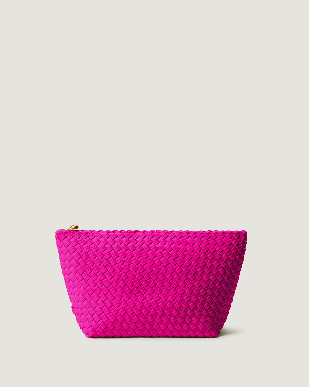 Portofino Cosmetic Pouch in Miami Pink in handwoven neoprene, featuring a zip closure.