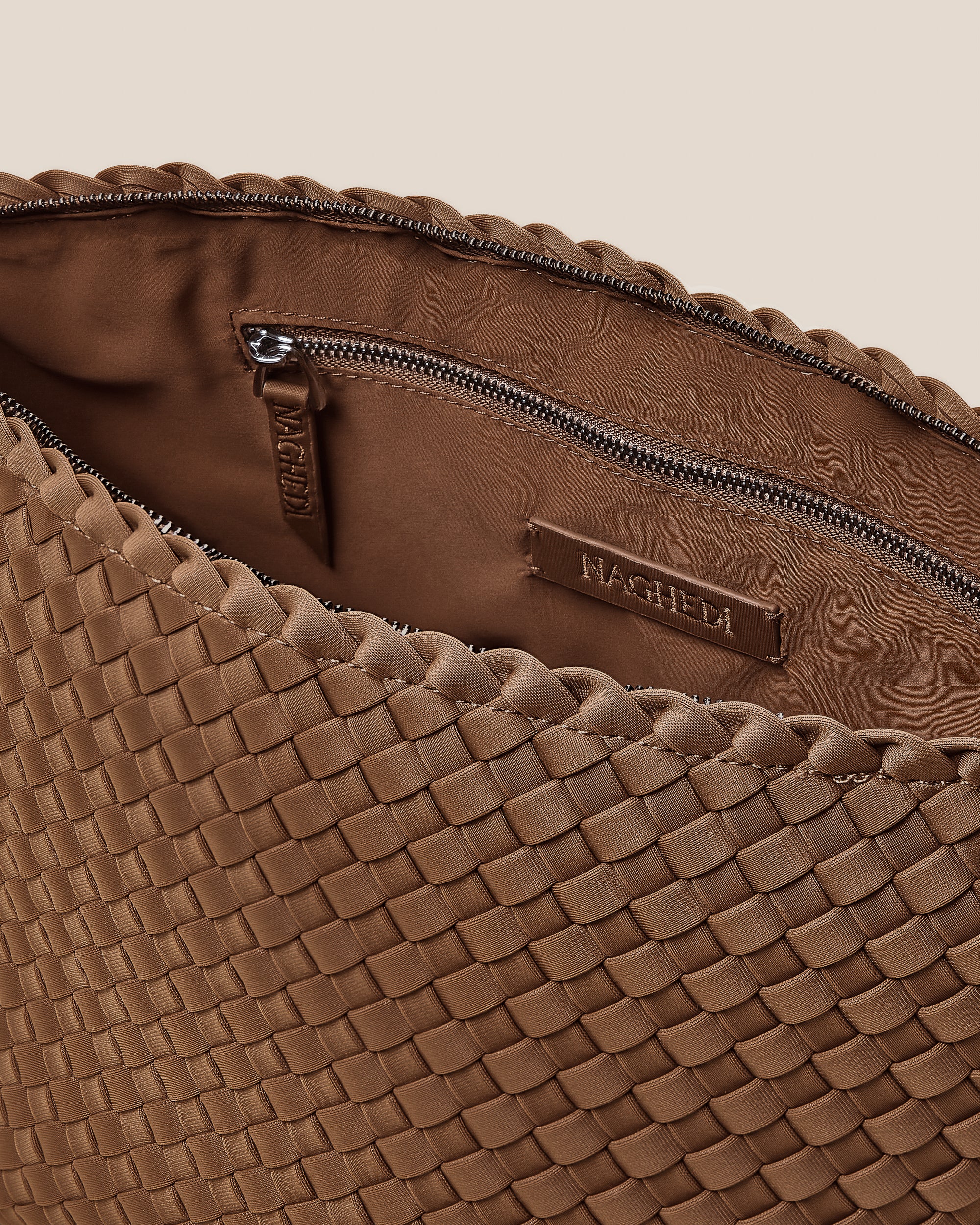 Portofino Large Cosmetic Pouch in Mink | Interior