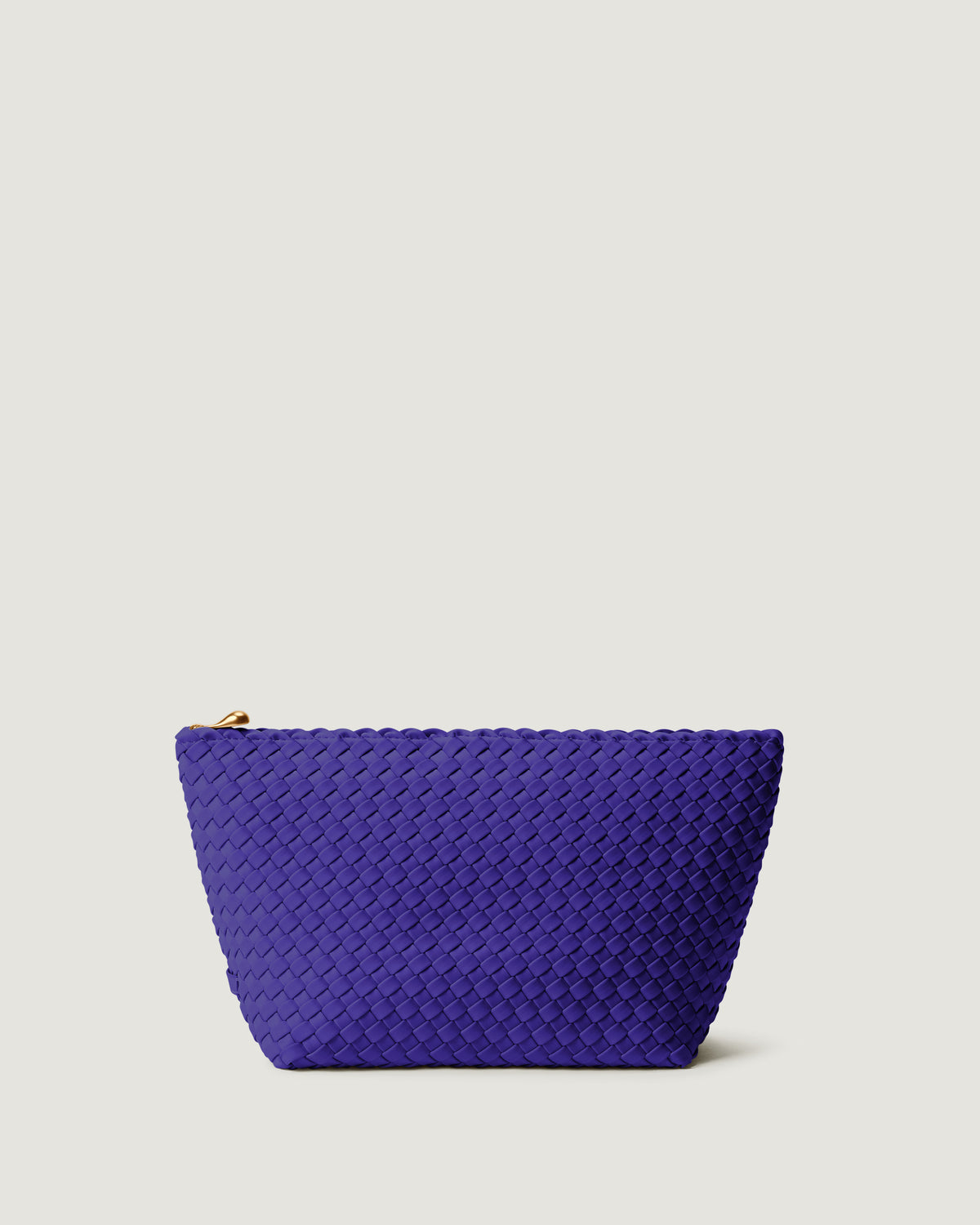 Portofino Cosmetic Pouch in Ultramarine in handwoven neoprene, featuring a zip closure.