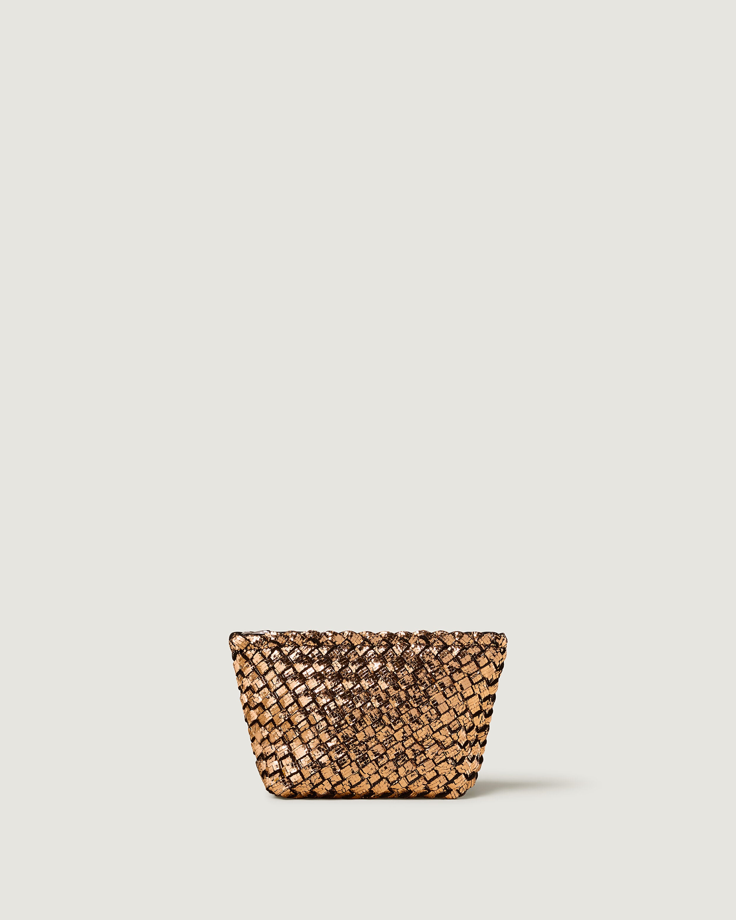 Portofino Cosmetic Pouch in Rose Gold featuring a zip closure.