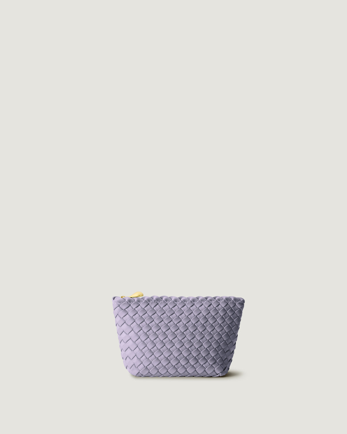 Portofino Cosmetic Pouch in Lilac in handwoven neoprene, featuring a zip closure.