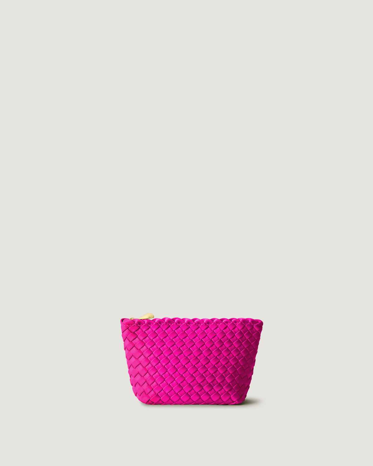 Portofino Cosmetic Pouch in Miami Pink in handwoven neoprene, featuring a zip closure.