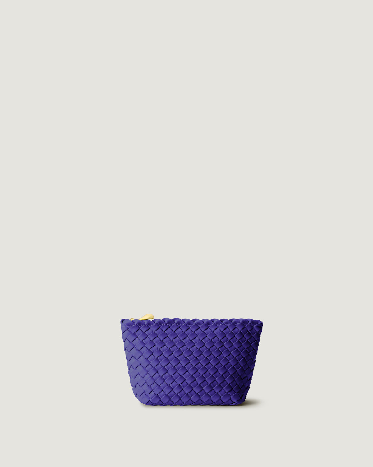 Portofino Cosmetic Pouch in Ultramarine  in handwoven neoprene, featuring a zip closure.