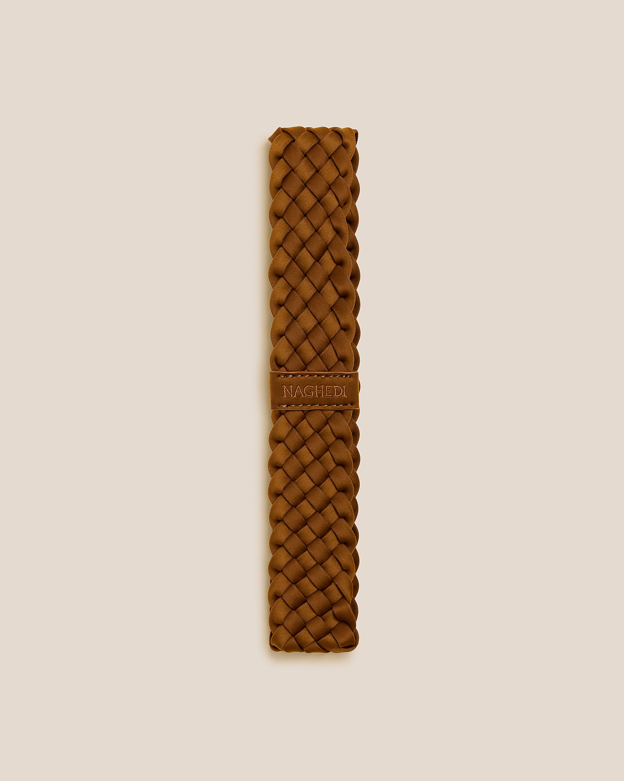Interior close-up of Rivage Medium Headband in Teak showing its .