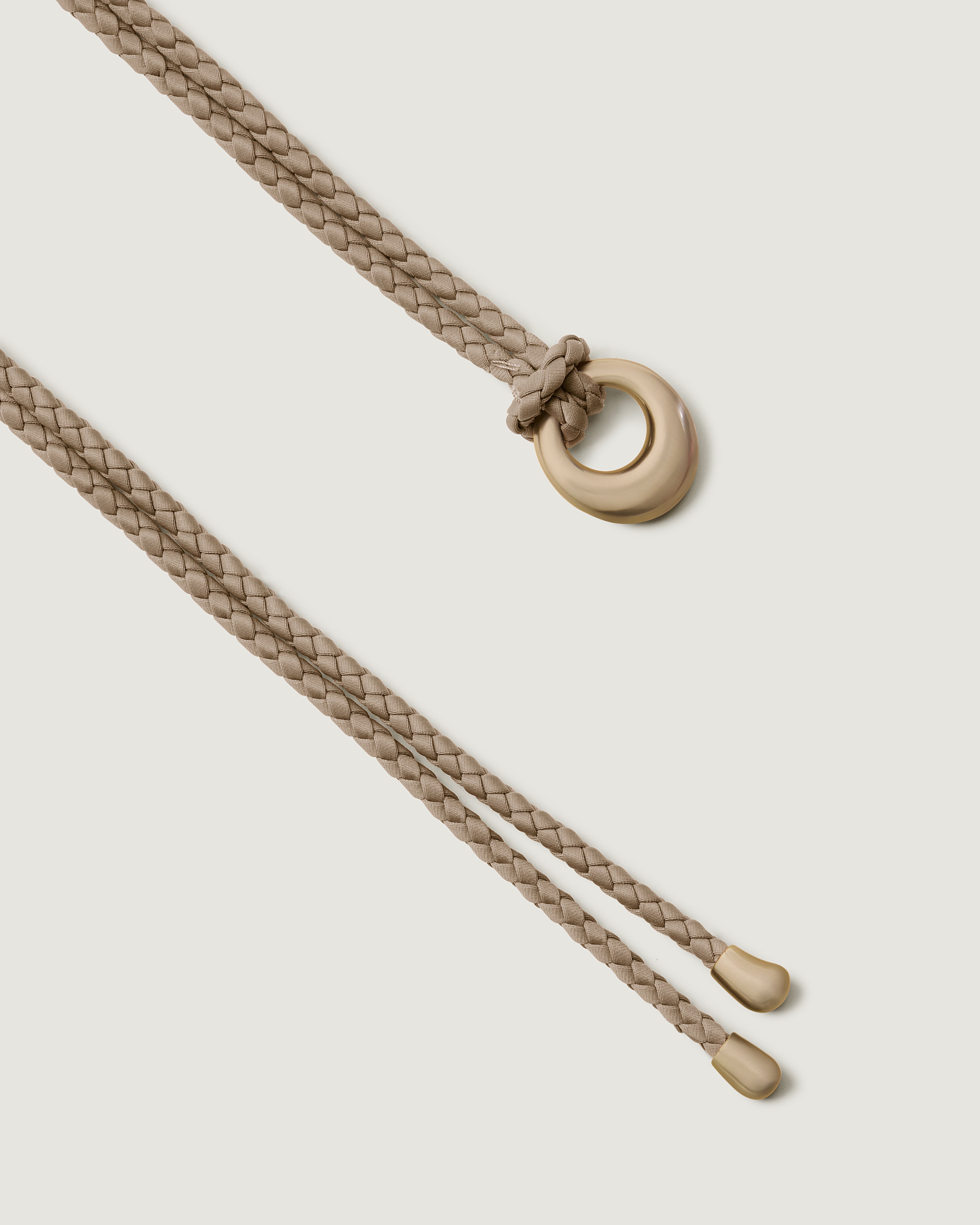 Salta Belt in Cashmere featuring custom brushed metal hardware.