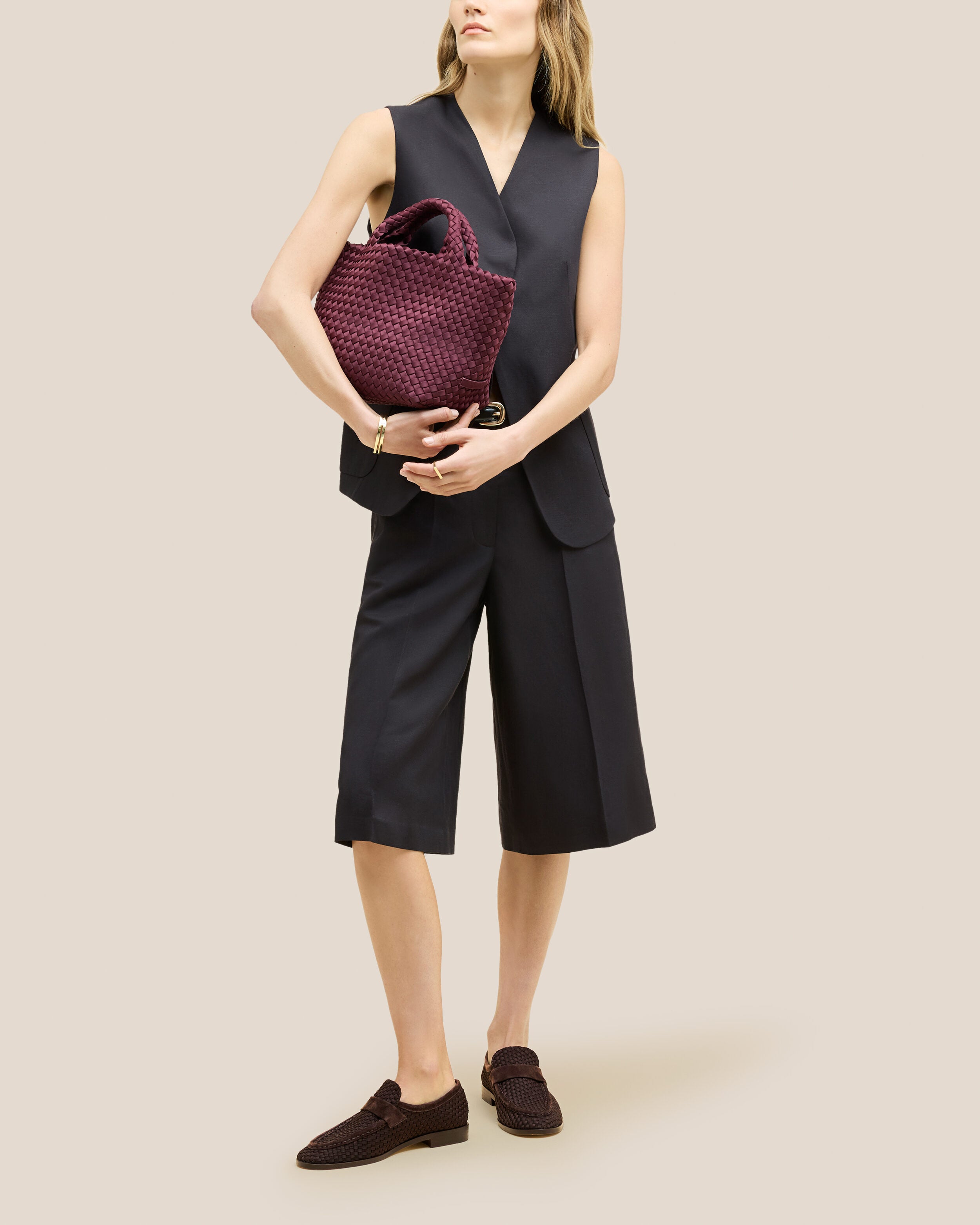 The Sonoma Loafer in Chocolate shown on model.