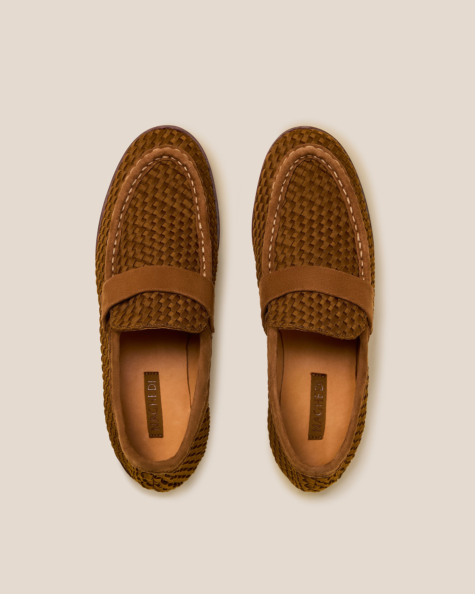 Top view of pair of Sonoma Loafers in Teak.