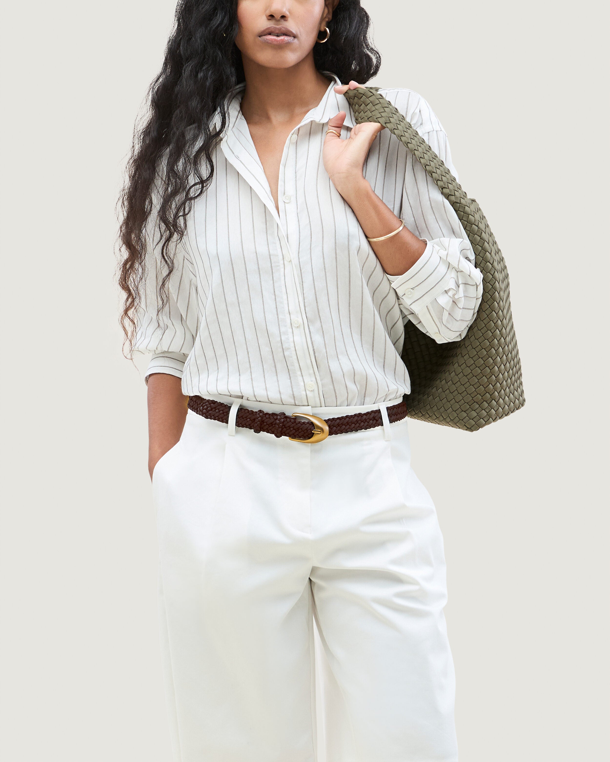 Sonora Belt in Chocolate | On Model Close Up