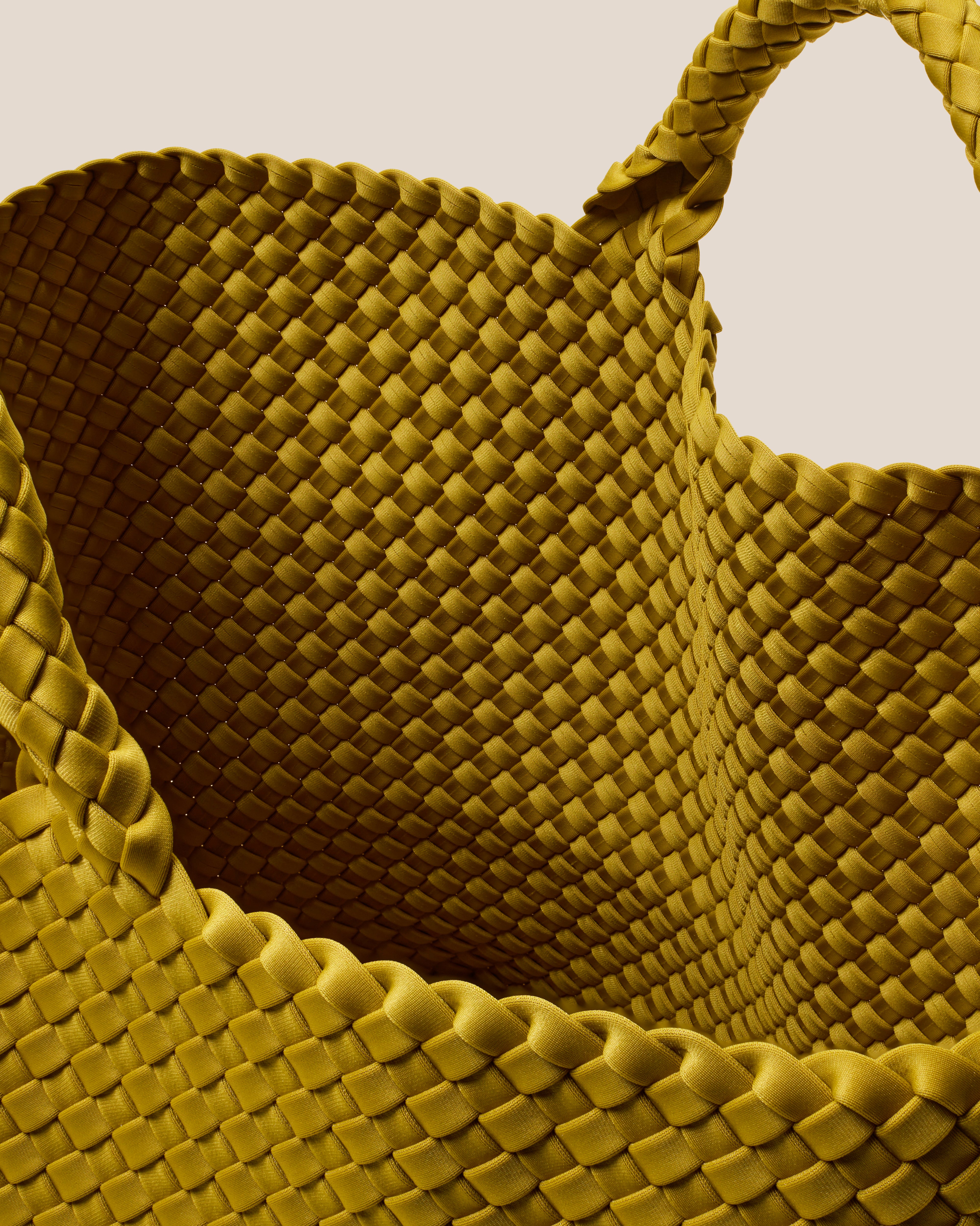 St. Barths Large Tote | Chartreuse | Inside