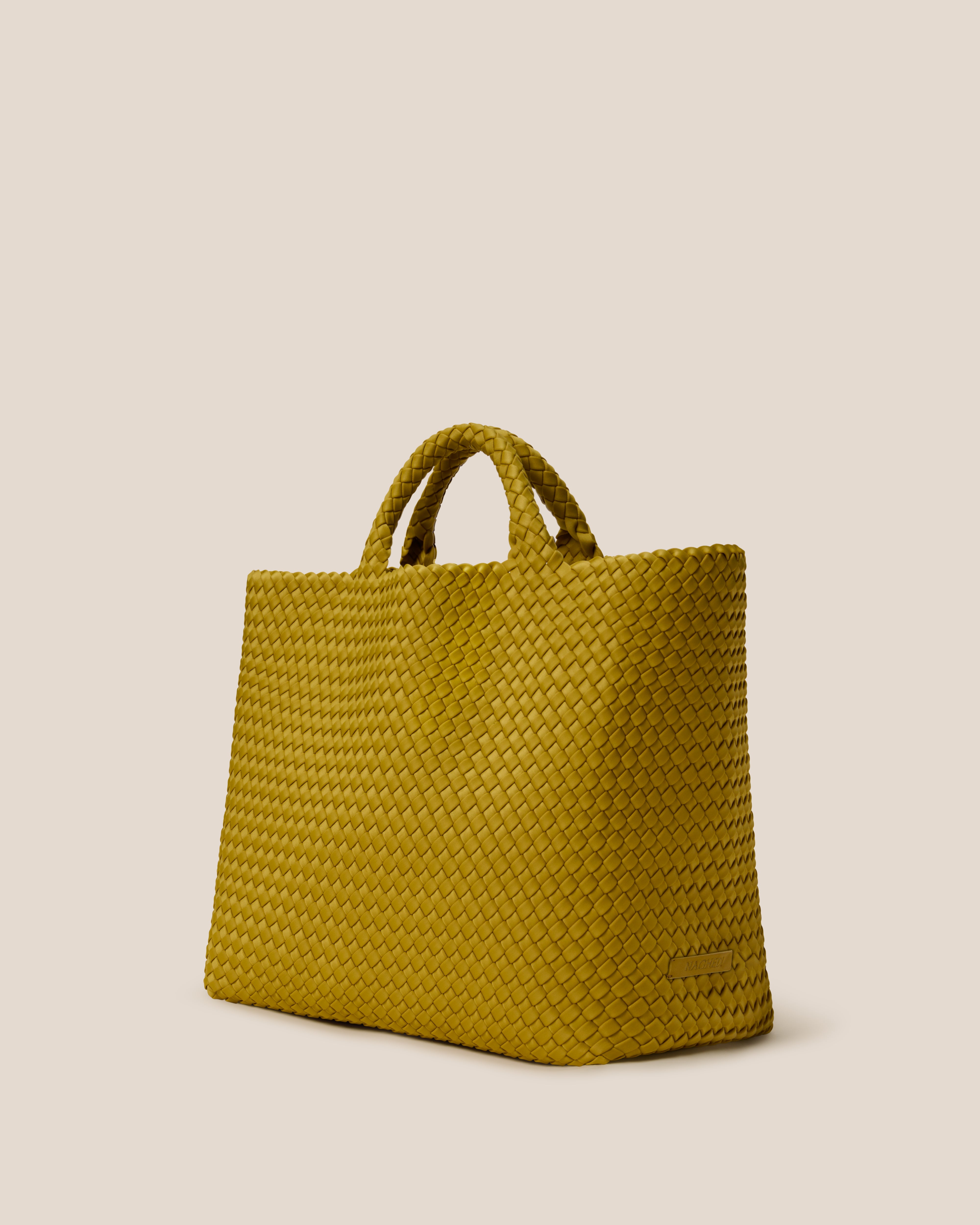 St. Barths Large Tote | Chartreuse | Side