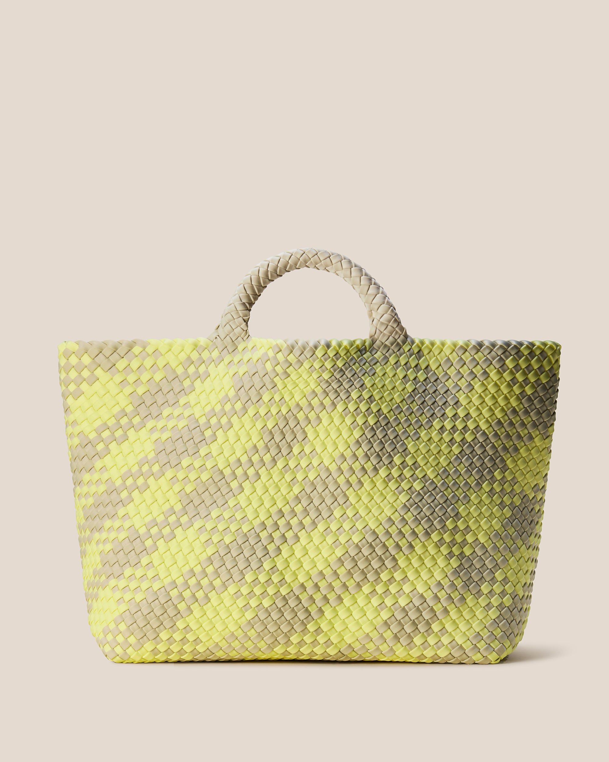 St. Barths Large Tote Plaid in Straw | Main