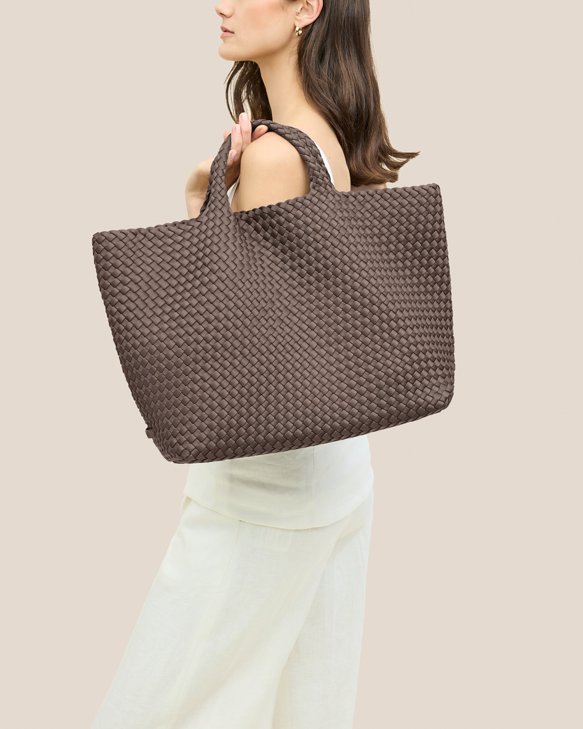 St. Barths Large Tote in Napa | On Model Close Up