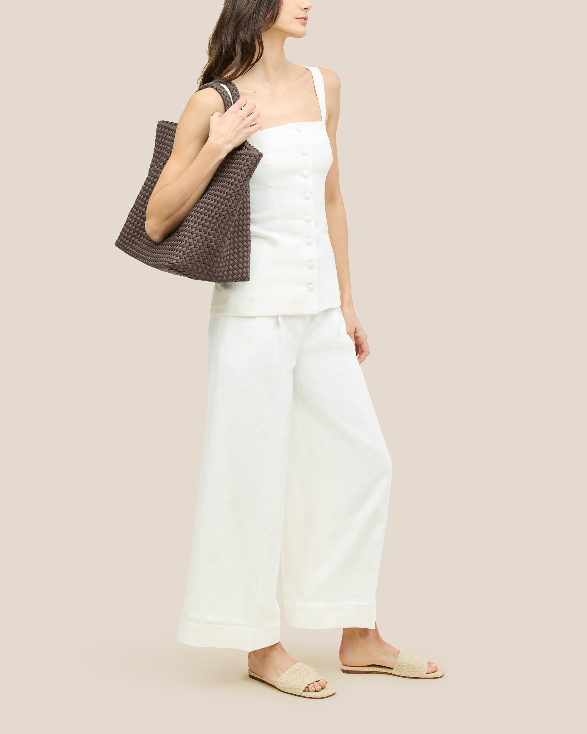 St. Barths Large Tote in Napa | On Model Full Body