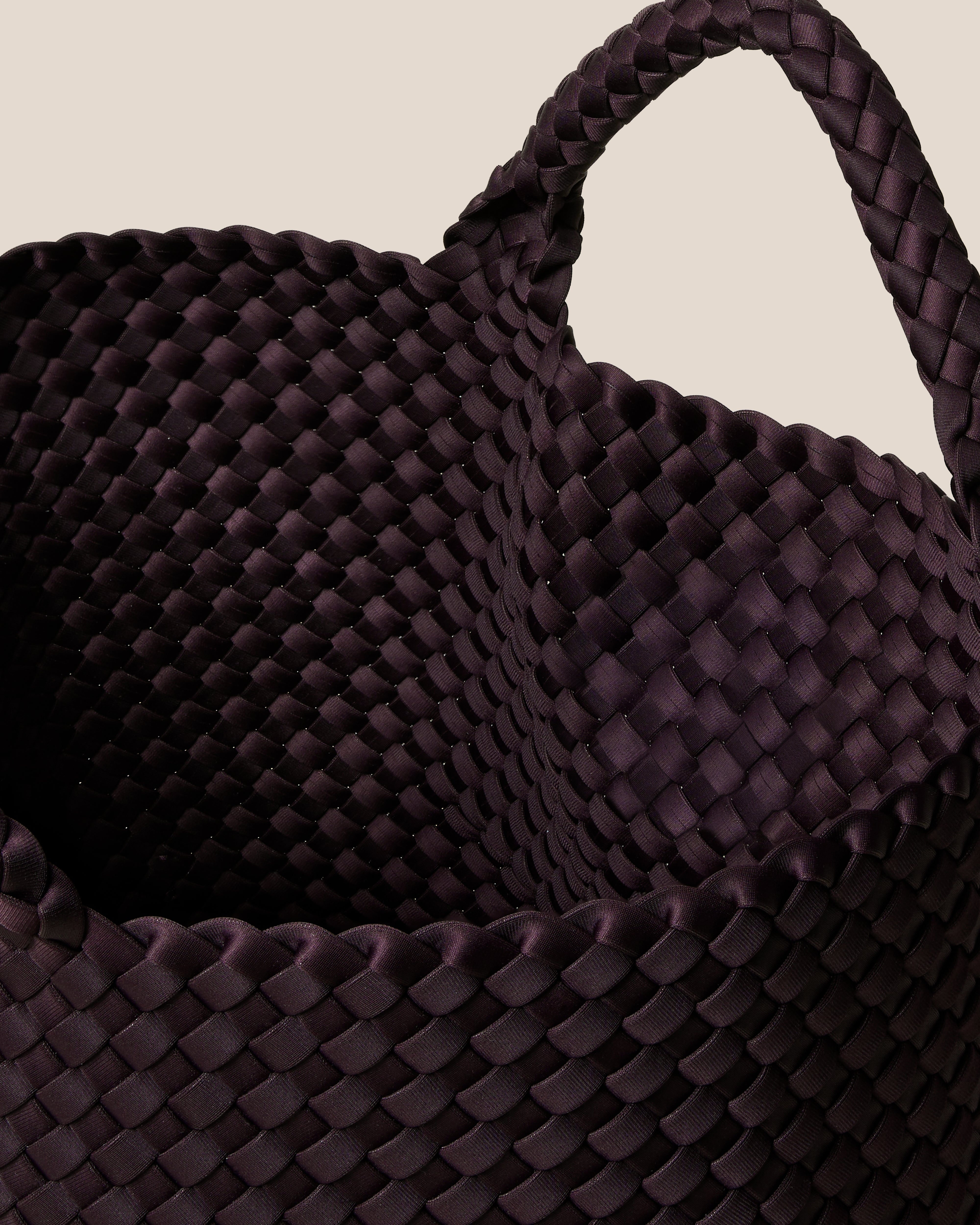 St. Barths Medium Tote | Aubergine | Inside