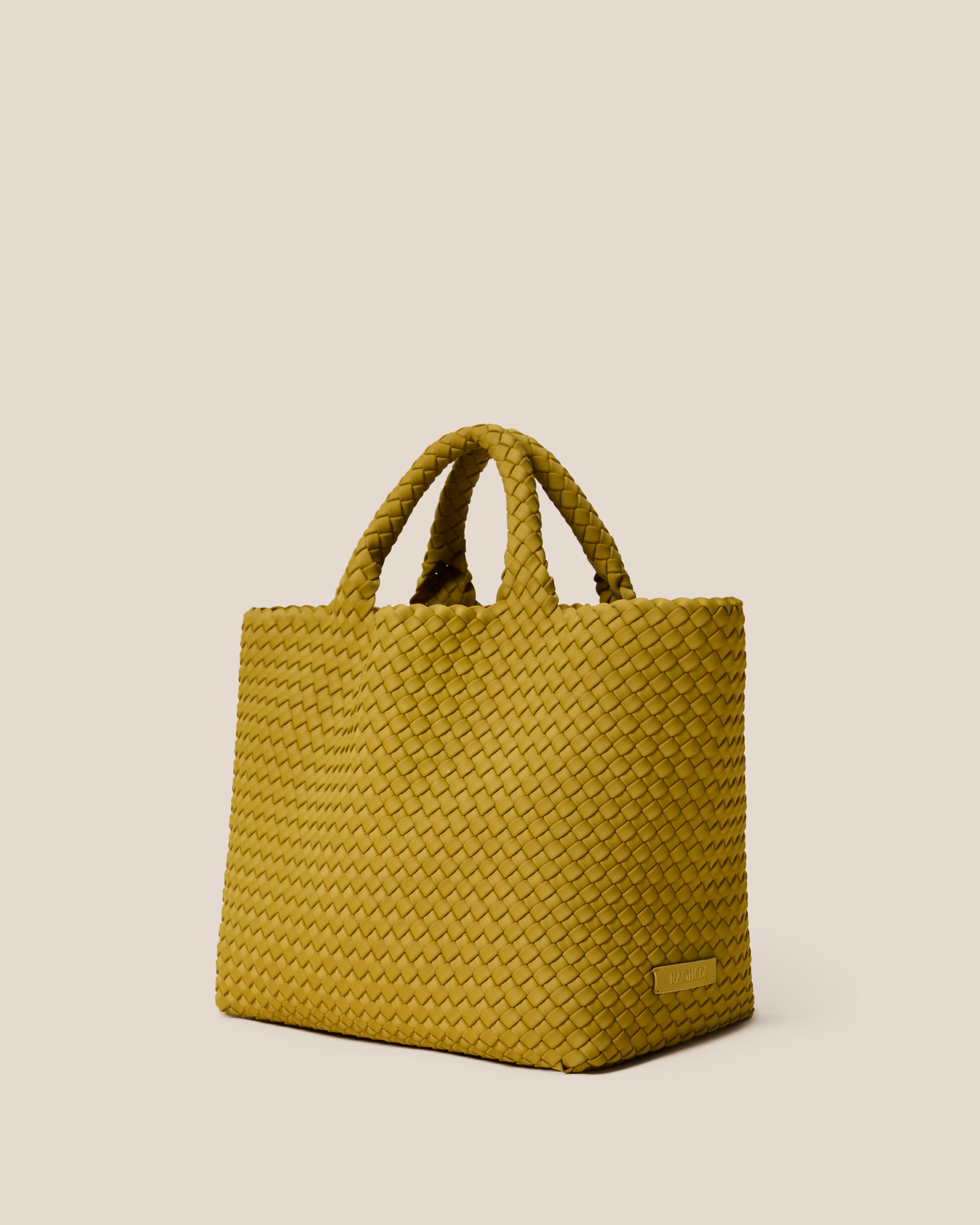 St. Barths Medium Tote | Chartreuse | Side