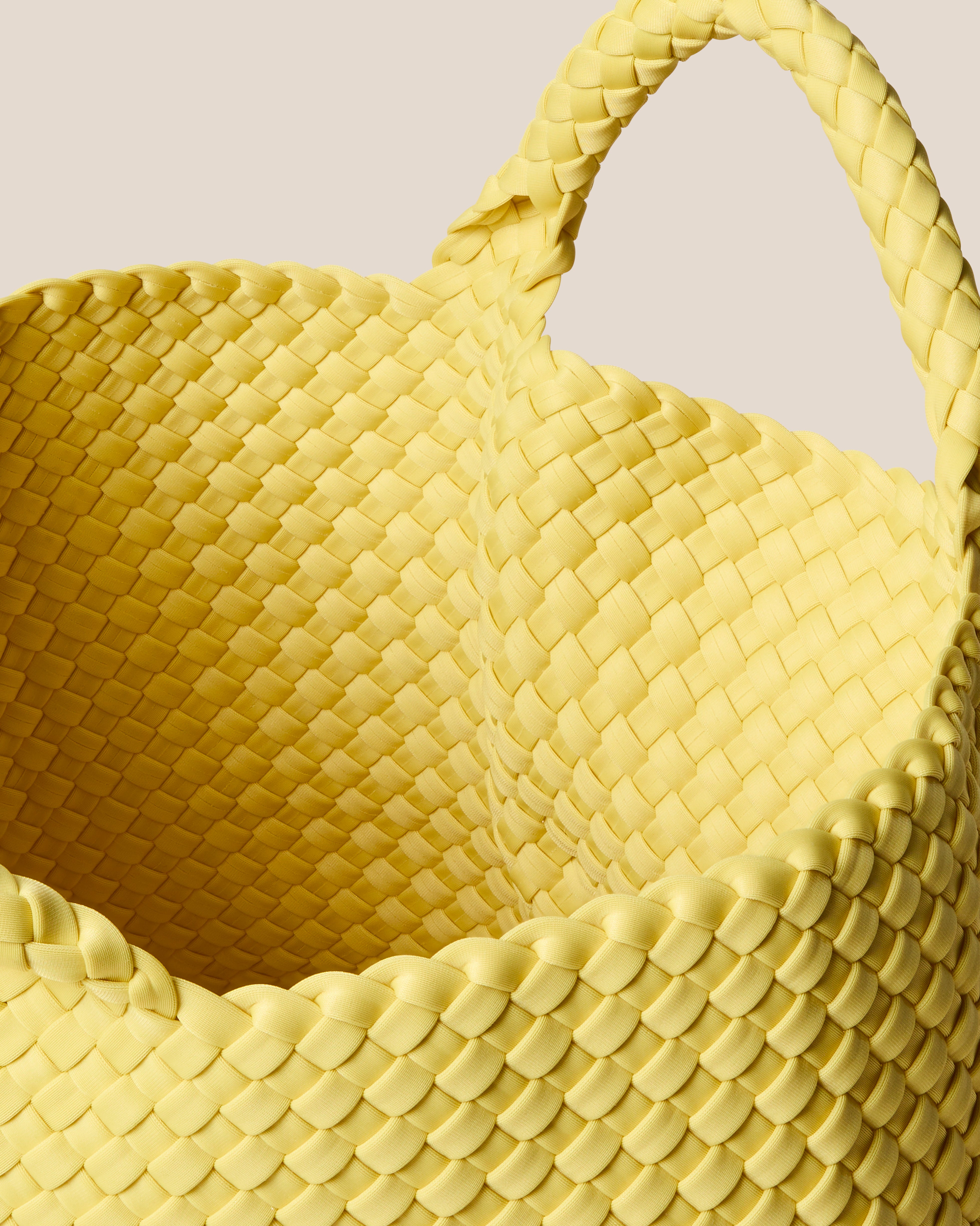 St. Barths Medium Tote | Citron | Inside