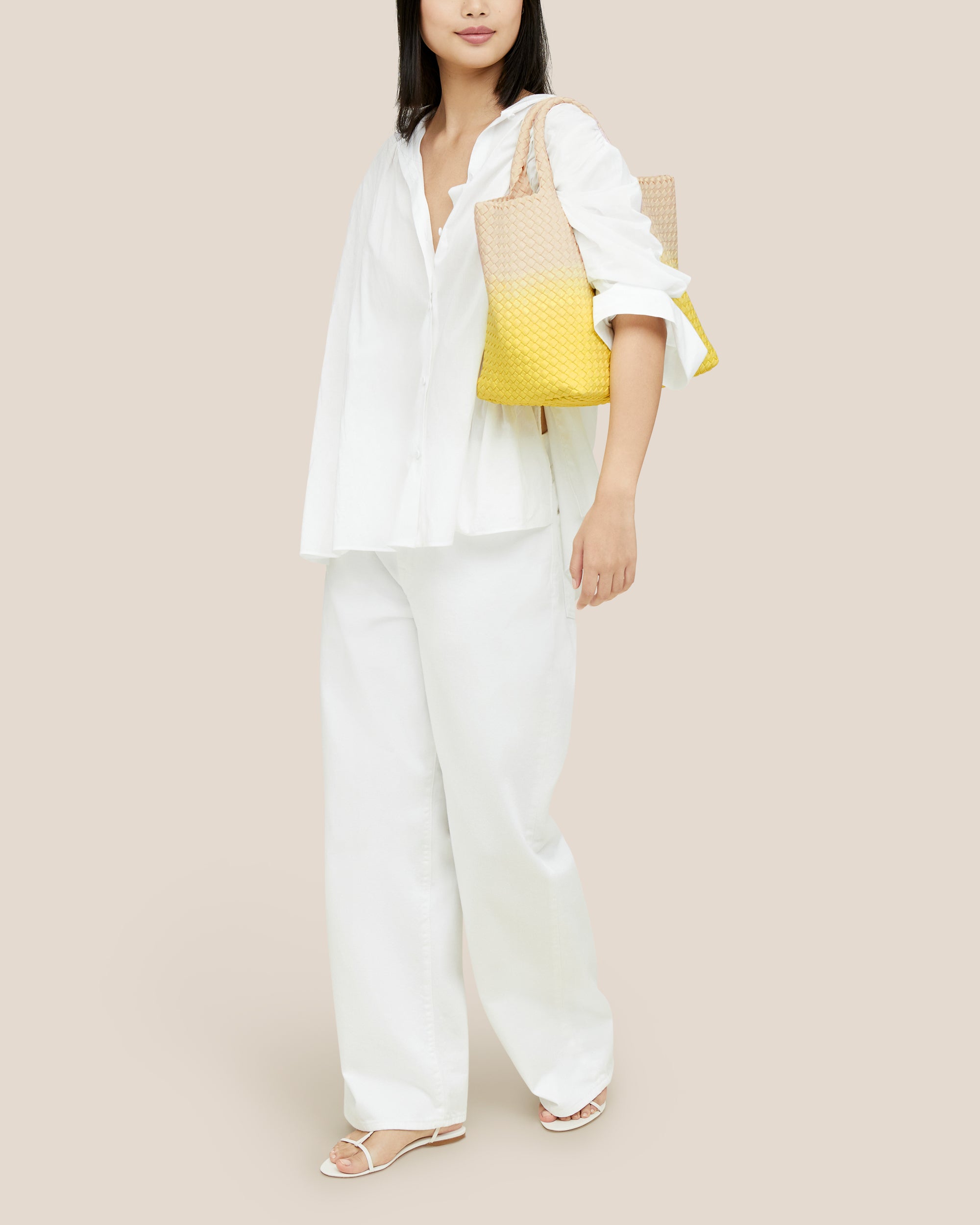 環境に配慮した★NAGHEDI★St. Barths Medium Tote Dip Dyed St. Barths Medium Tote Dip Dyed | Java