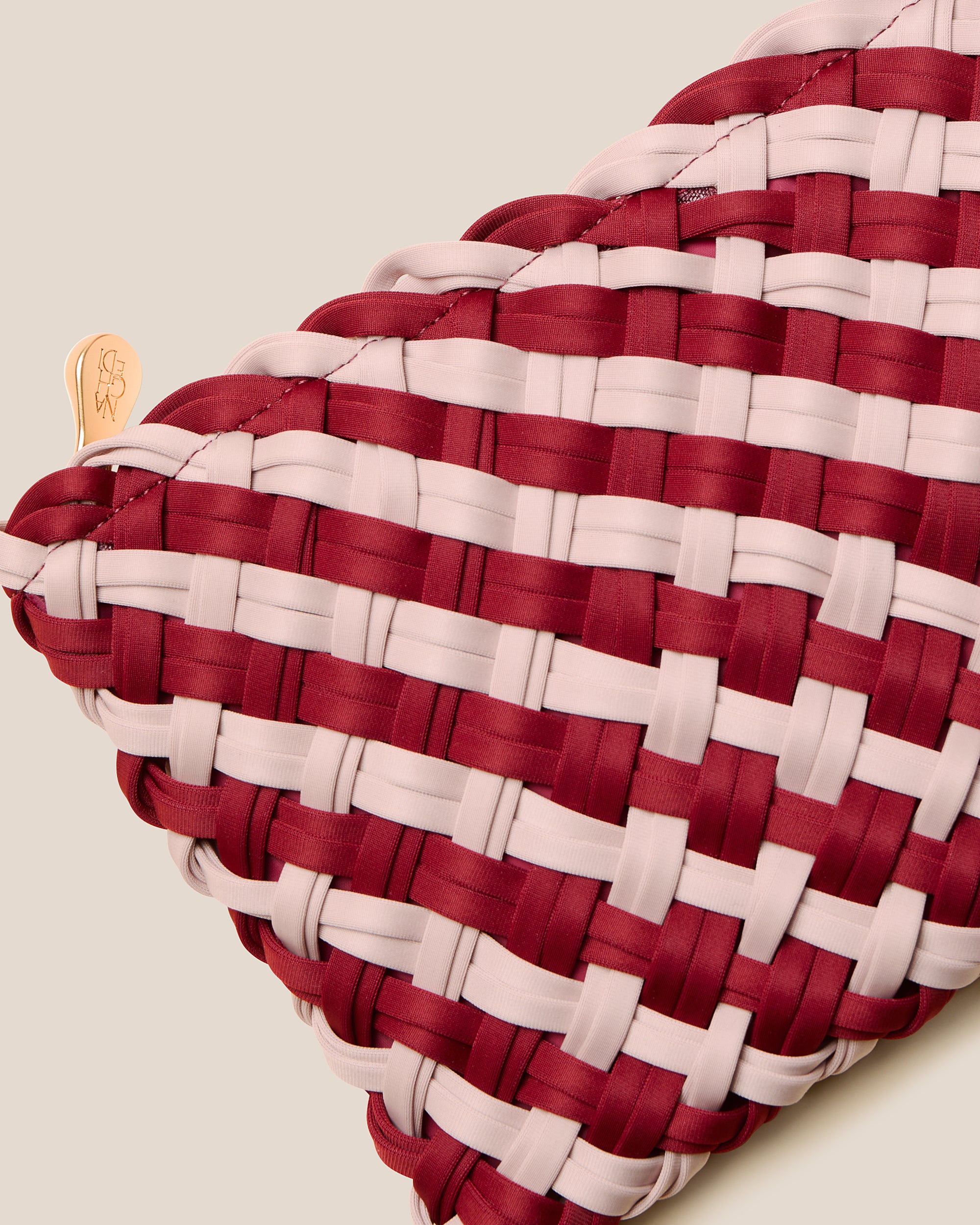 St. Barths Medium Tote Double Weave in Lychee | Pouch