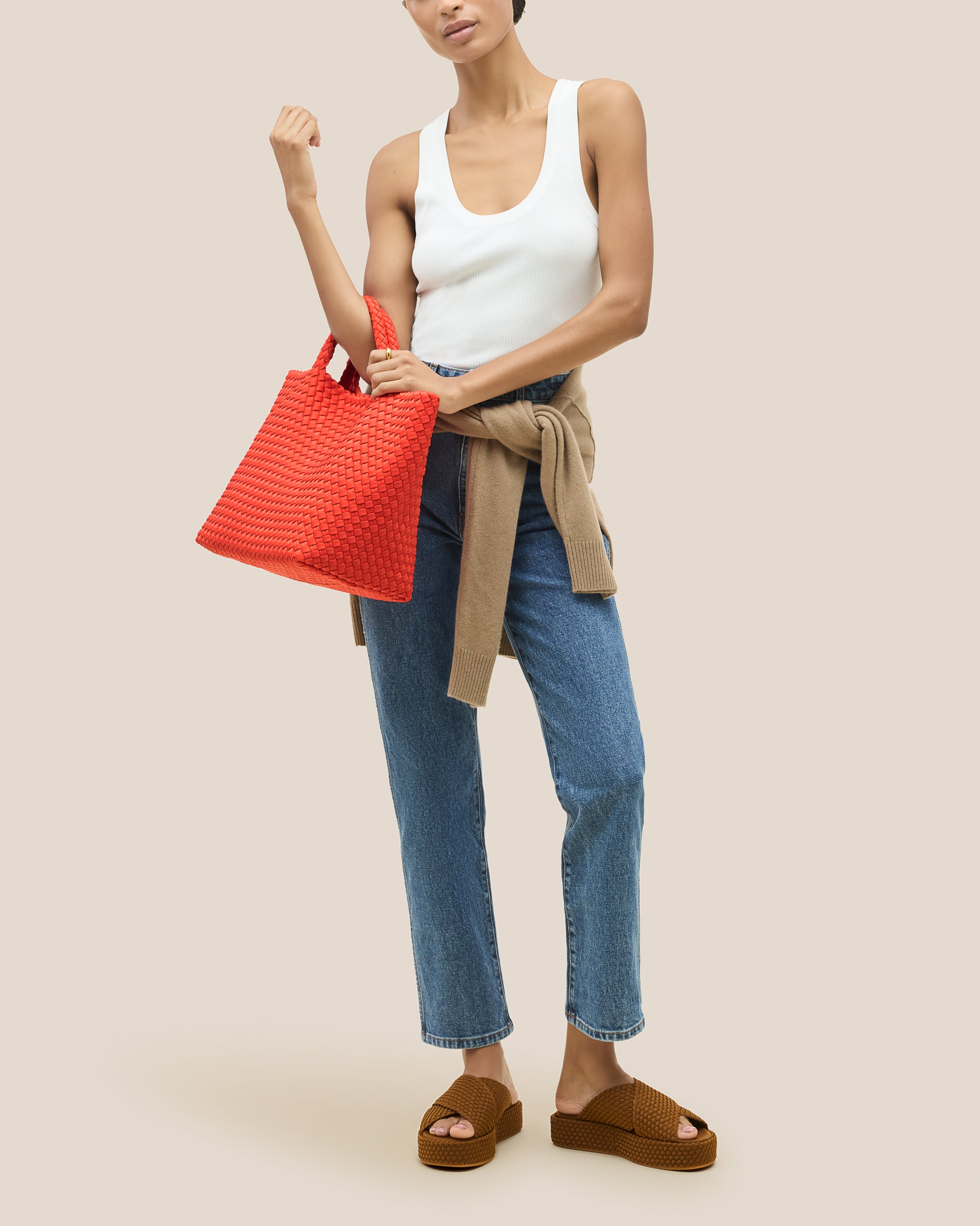 St. Barths Medium Tote in Ipanema | On Model Full Body