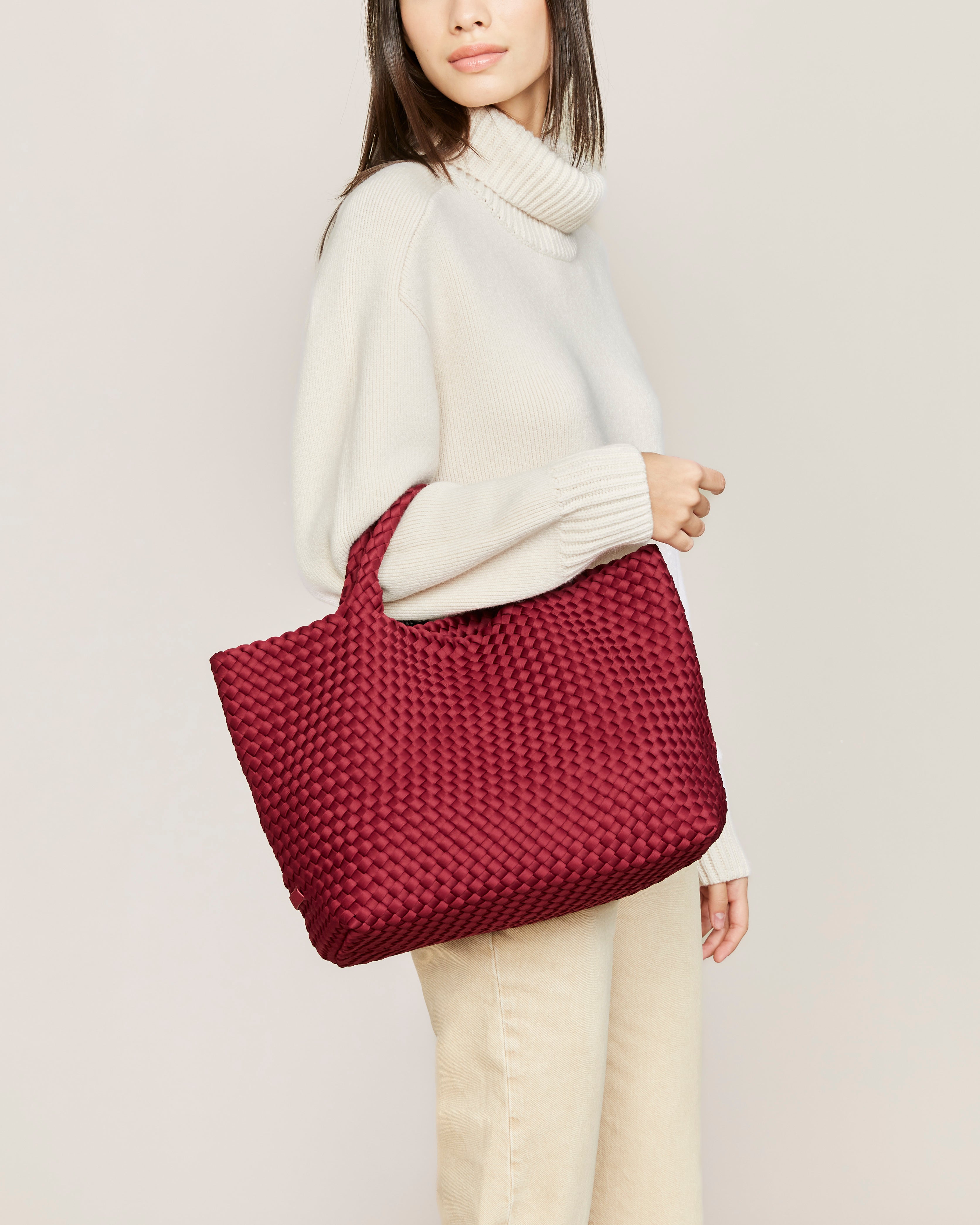 St. Barths Medium Tote | Rosewood | Pouch