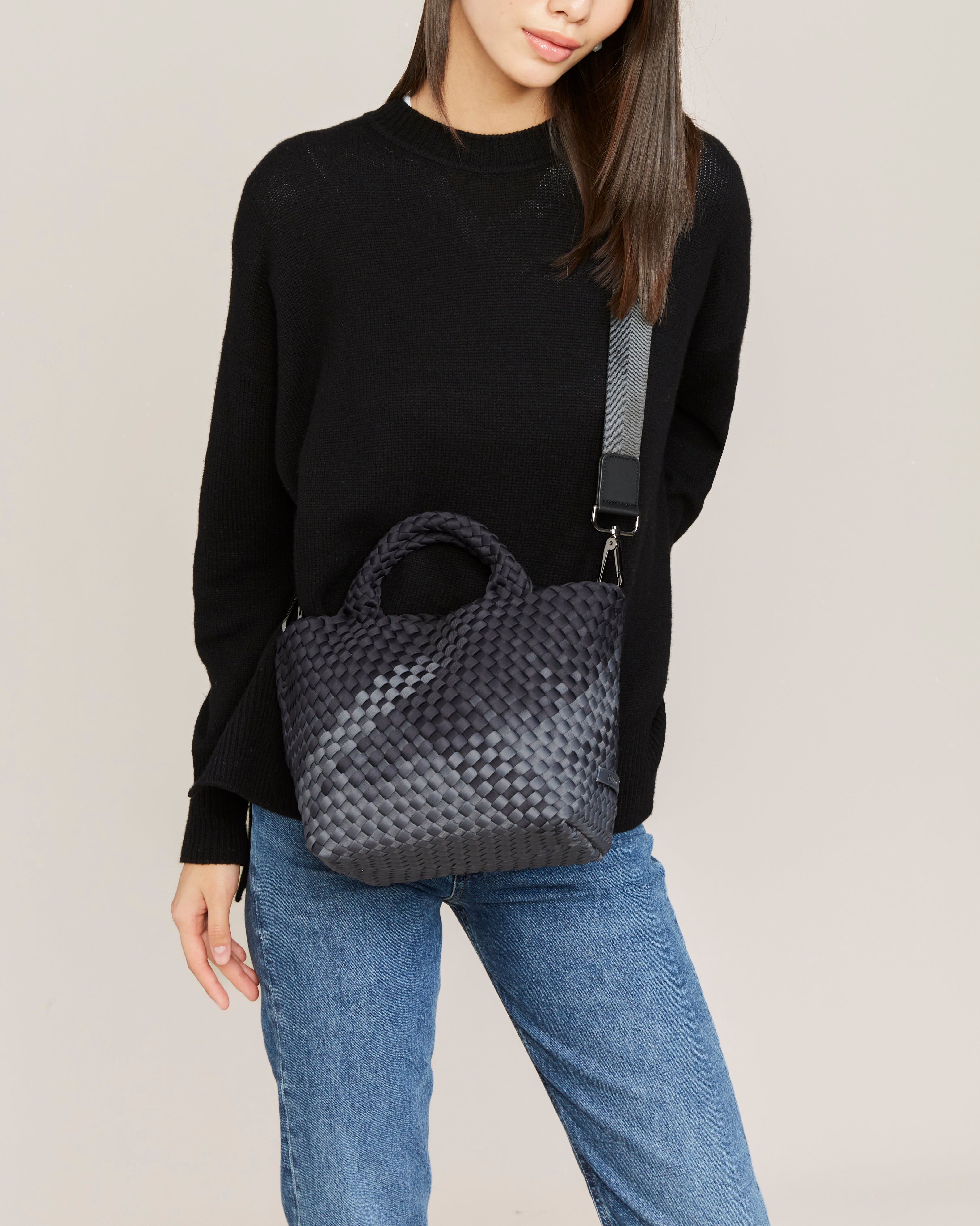 St. Barths Mini Tote Graphic Ombre | Basalt | Pouch