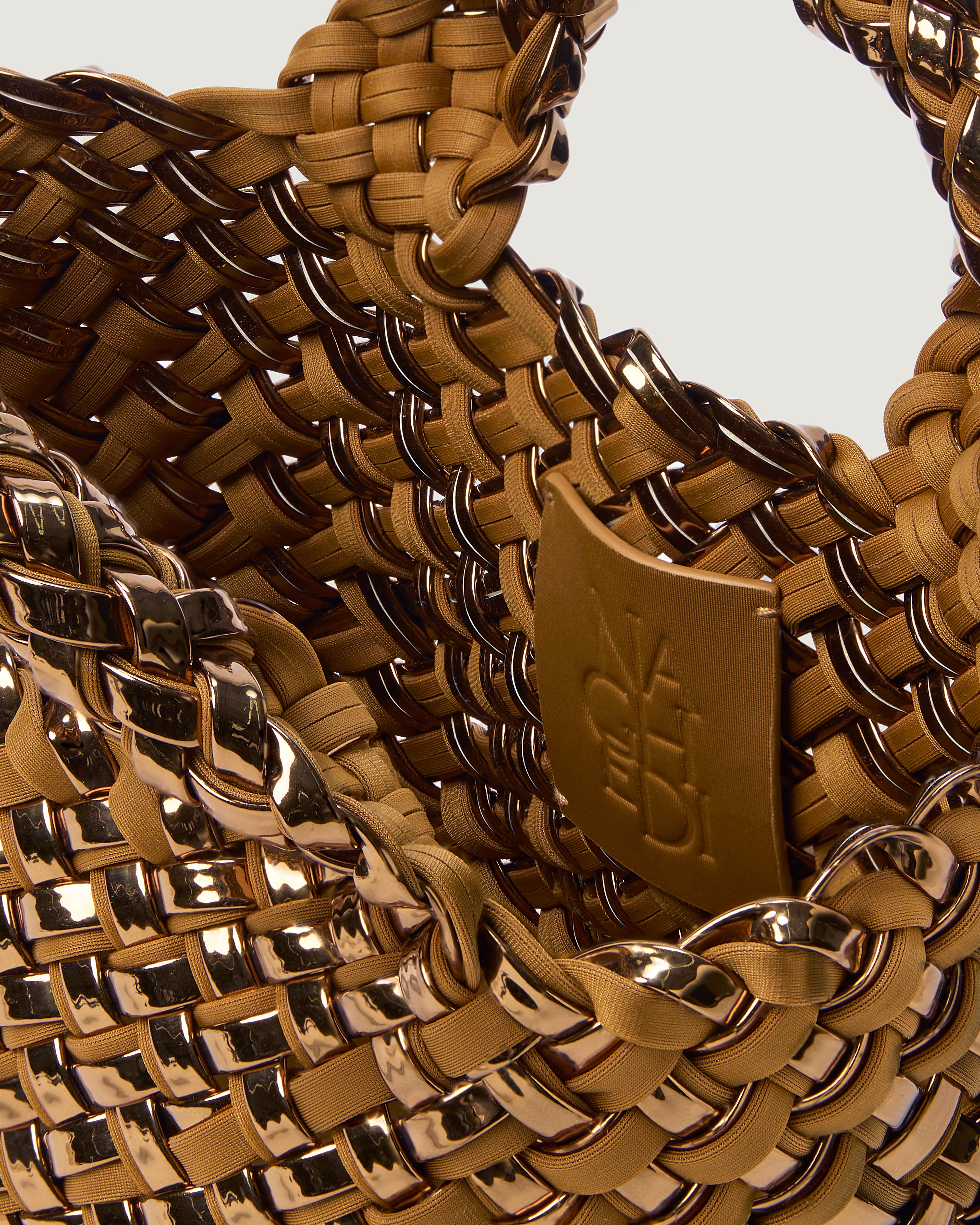 Interior close-up of St. Barths Tote in Firenze showing its open top, and unlined interior.