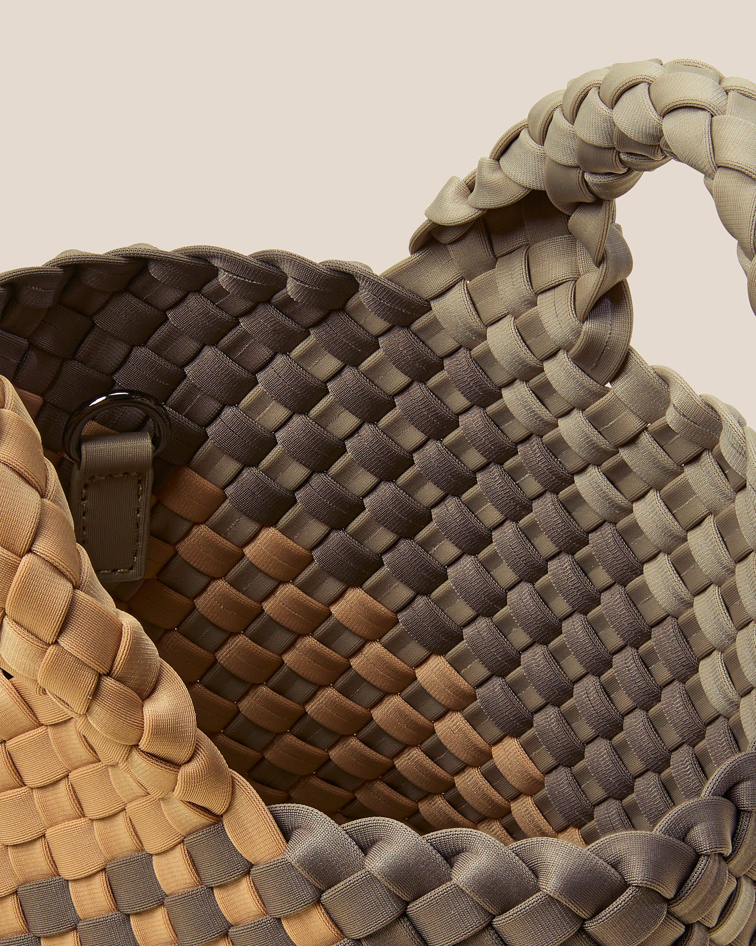 Interior close-up of St. Barths Tote in Melbourne showing its open top, and unlined interior.