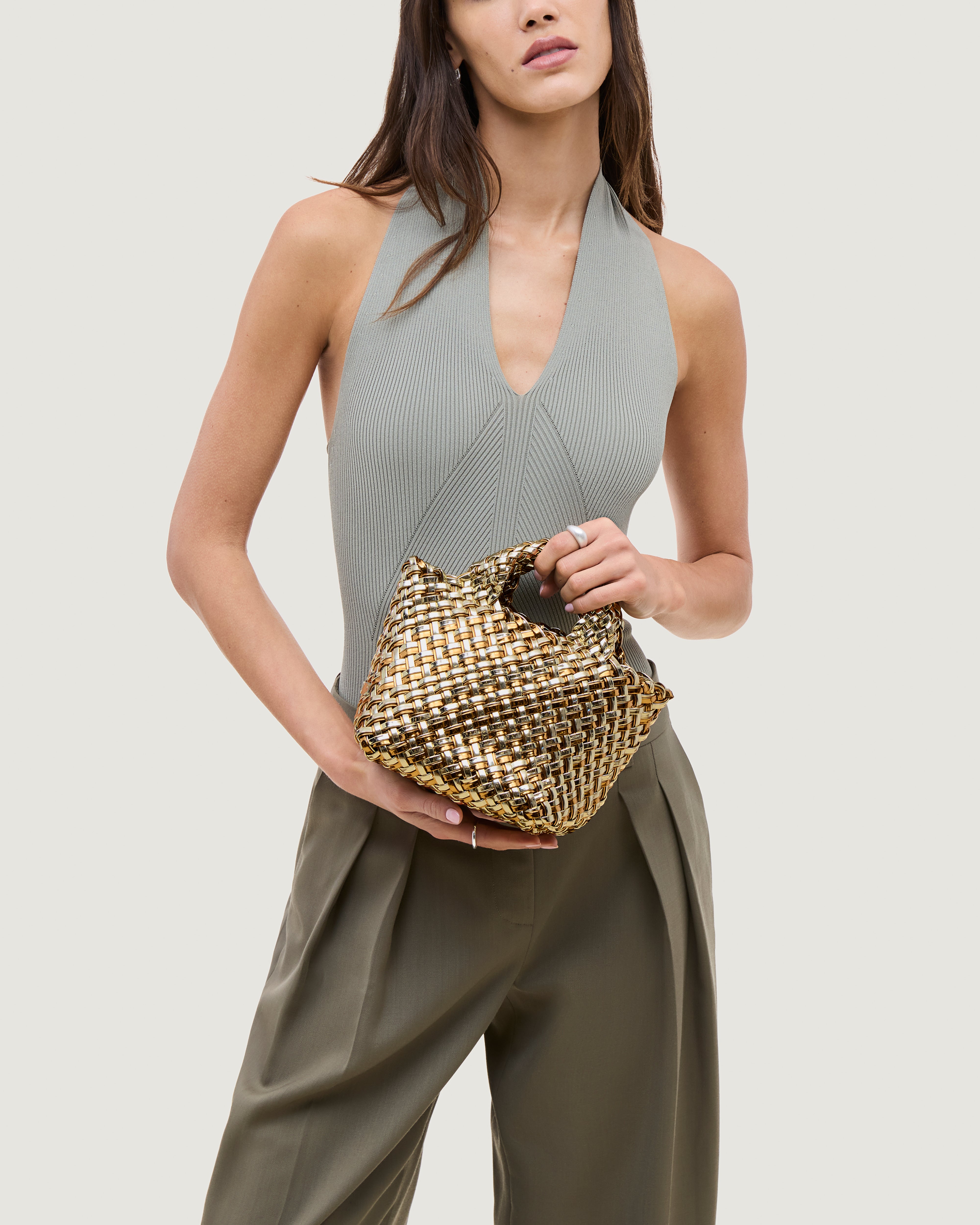 St. Barths Petit Tote Double Weave Metallic | Biarritz