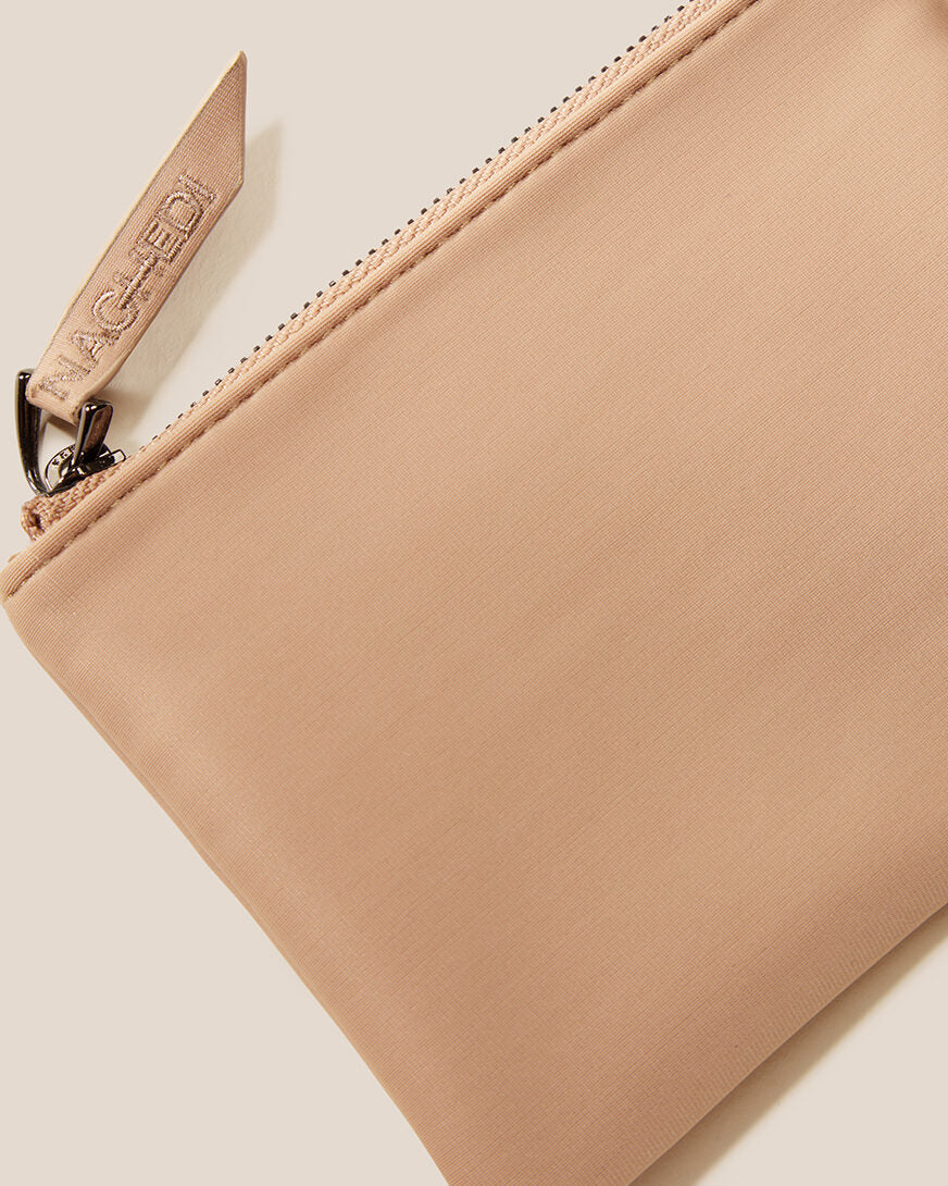 Close-up of included coordinating neoprene zippered pouch.