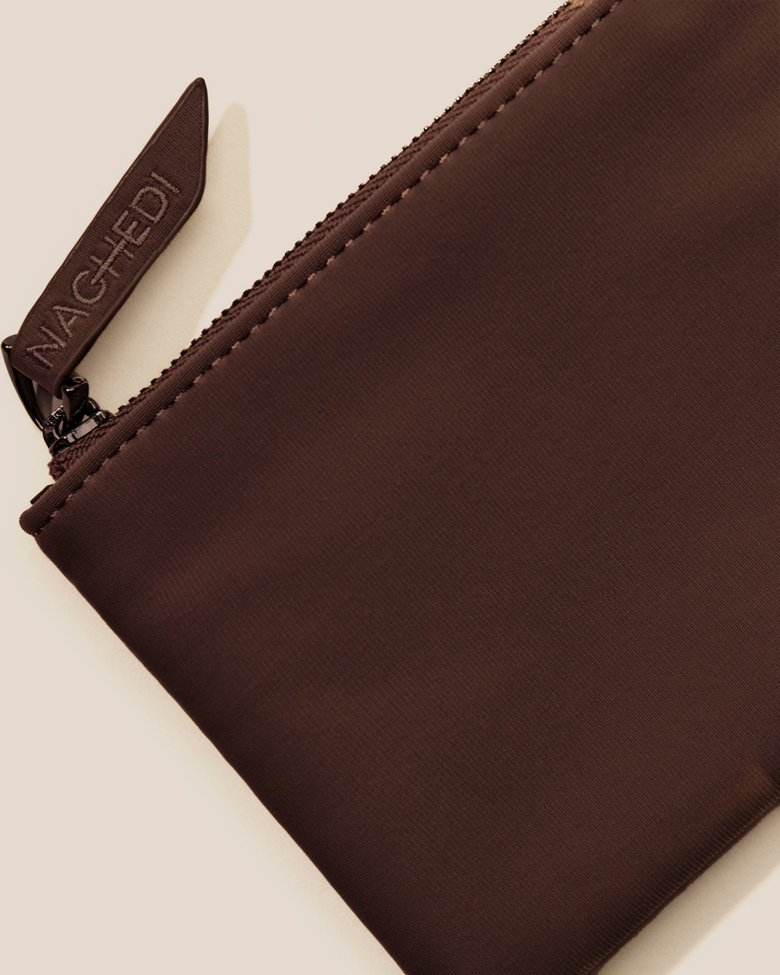 Close-up of included coordinating neoprene zippered pouch.