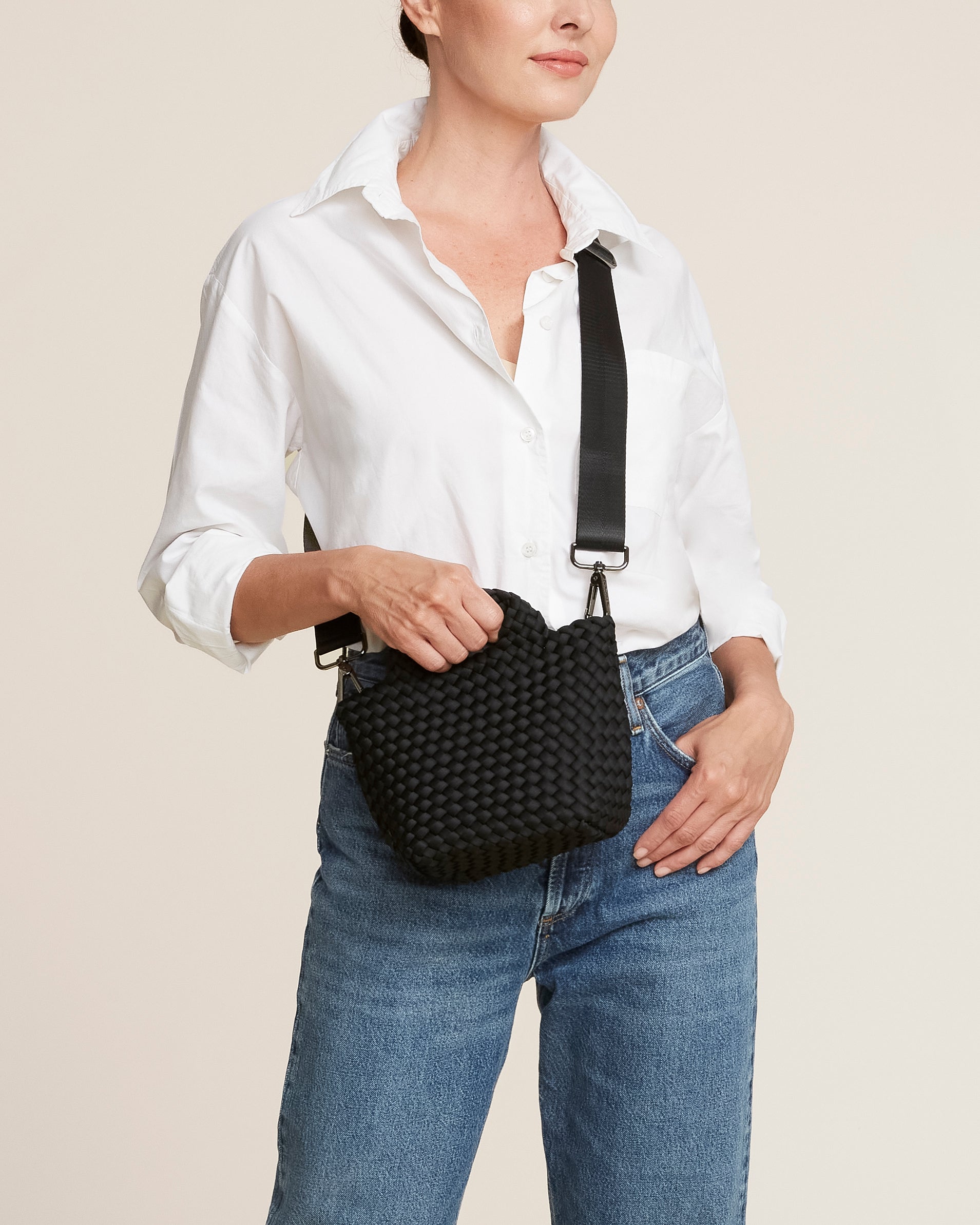 St. Barths Petit Tote | Onyx | Pouch