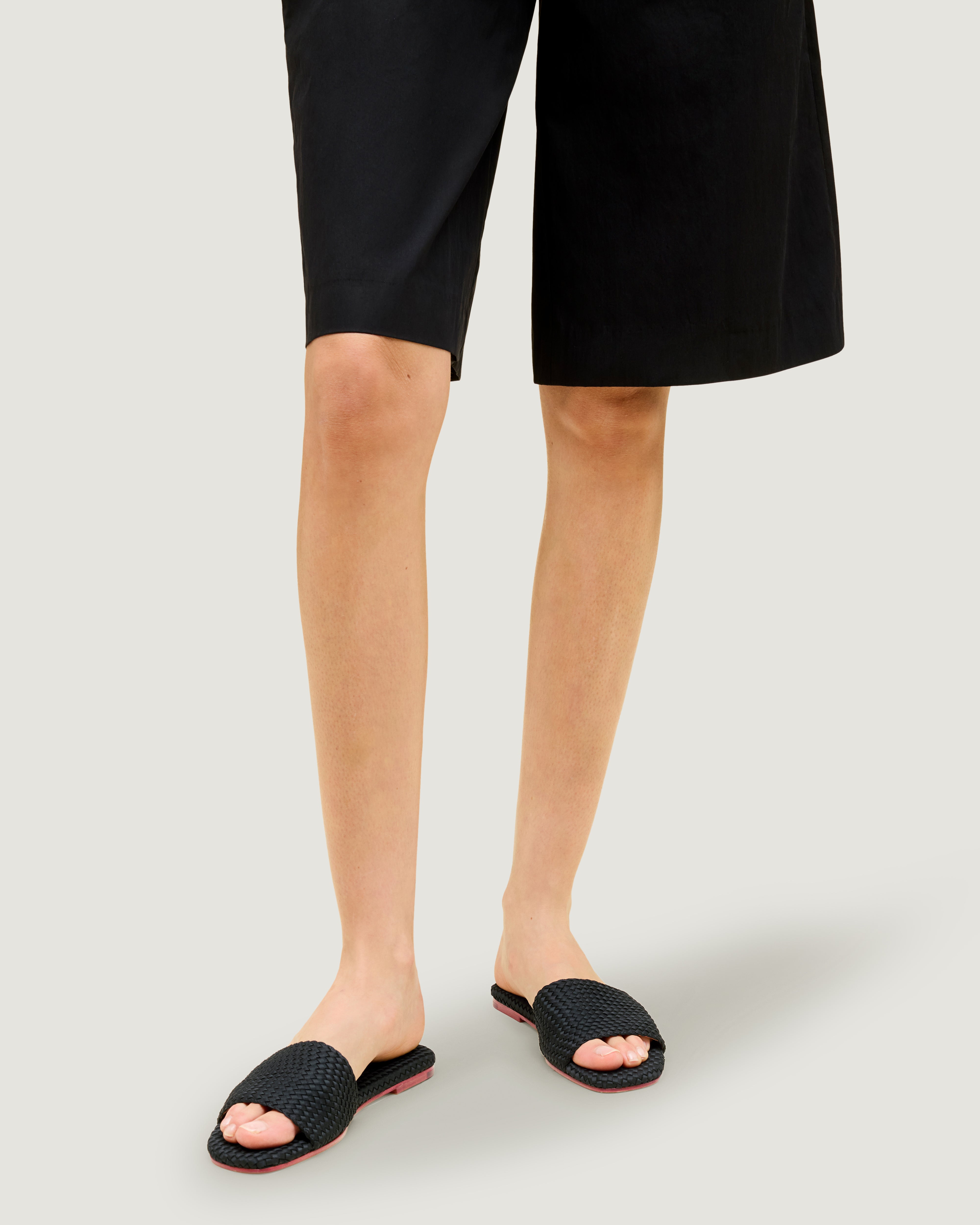 The St. Barths Slide in Onyx shown on model.