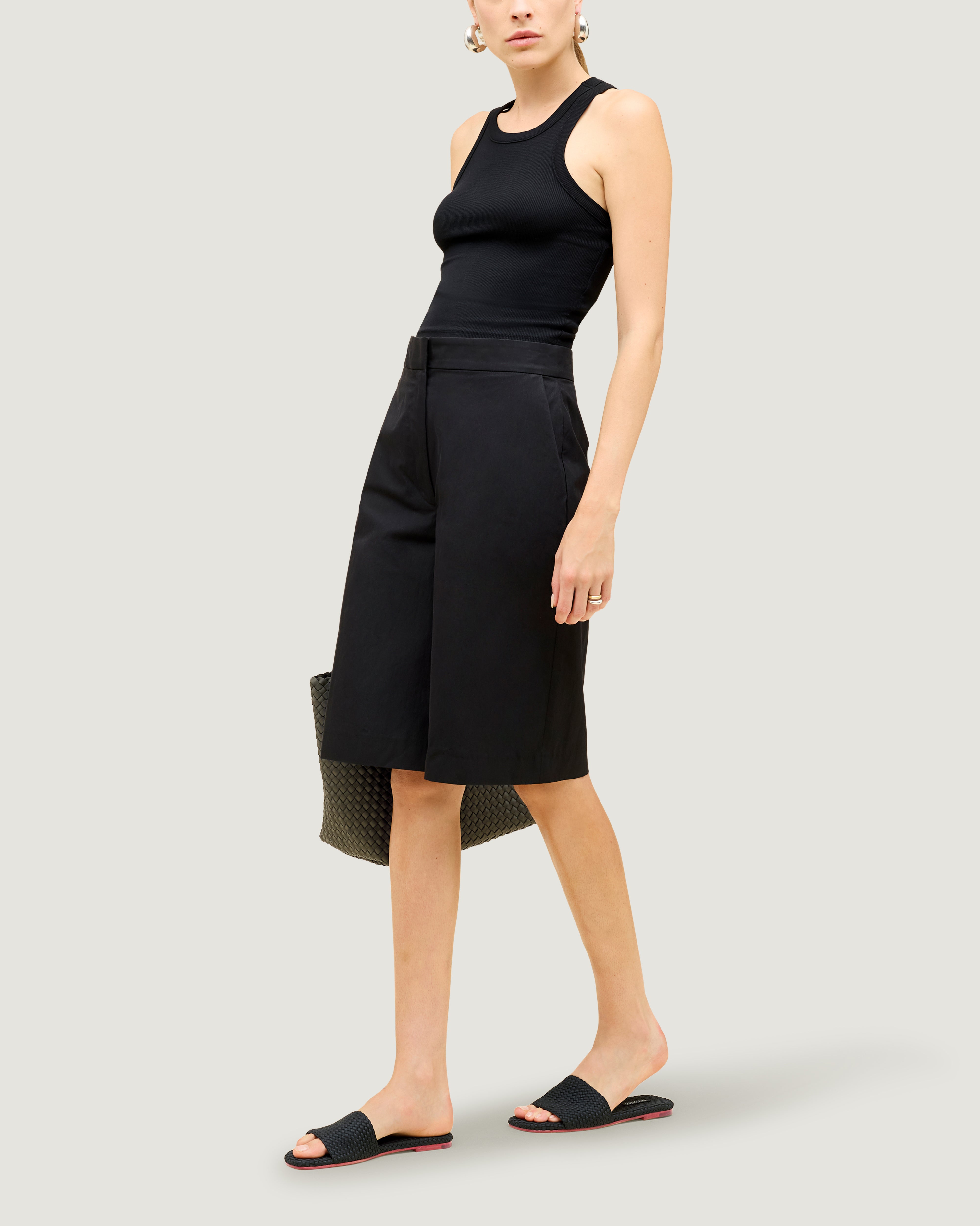 The St. Barths Slide in Onyx shown on model.