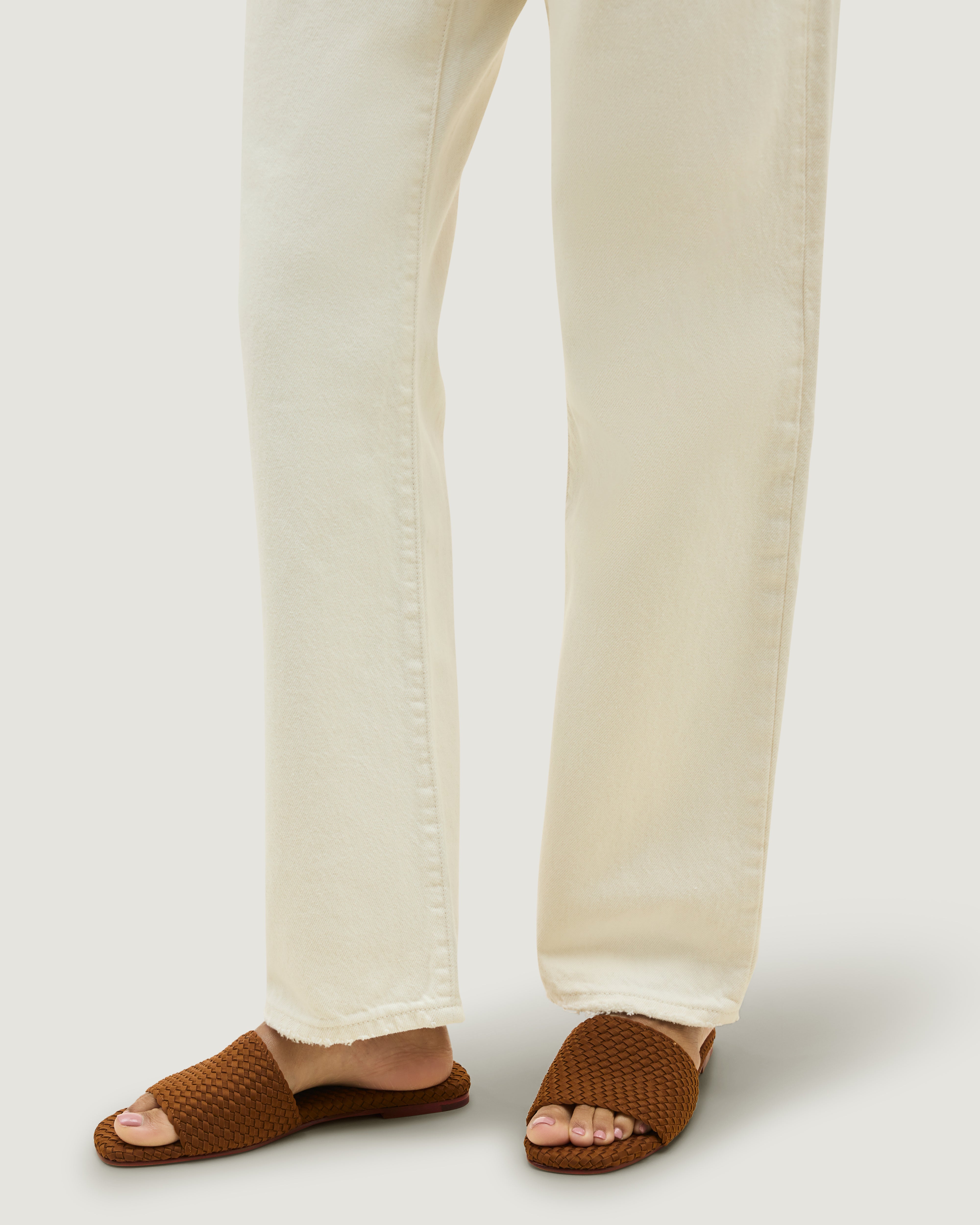 The St. Barths Slide in Teak shown on model.