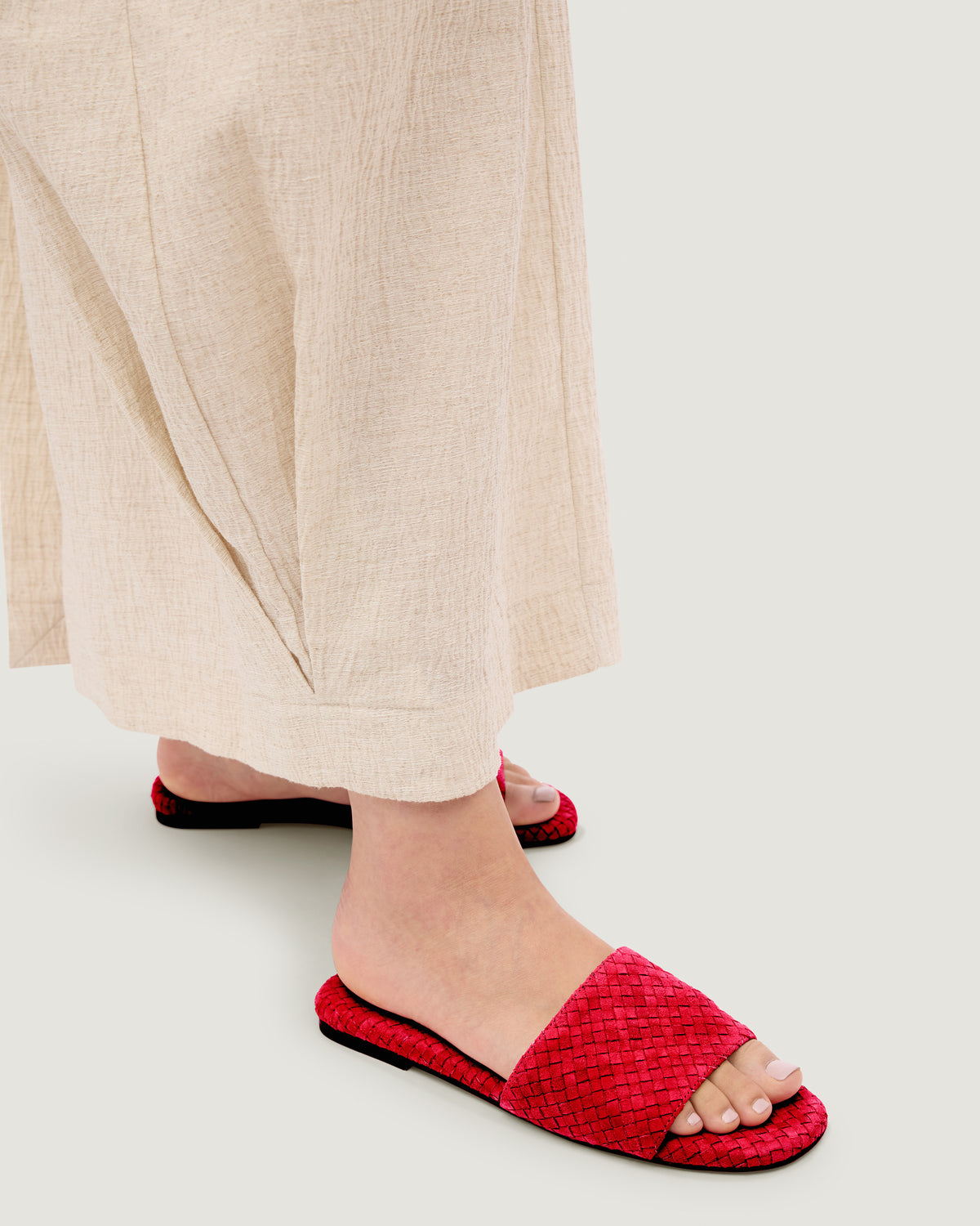 The St. Barths Slide in Cerise shown on model.