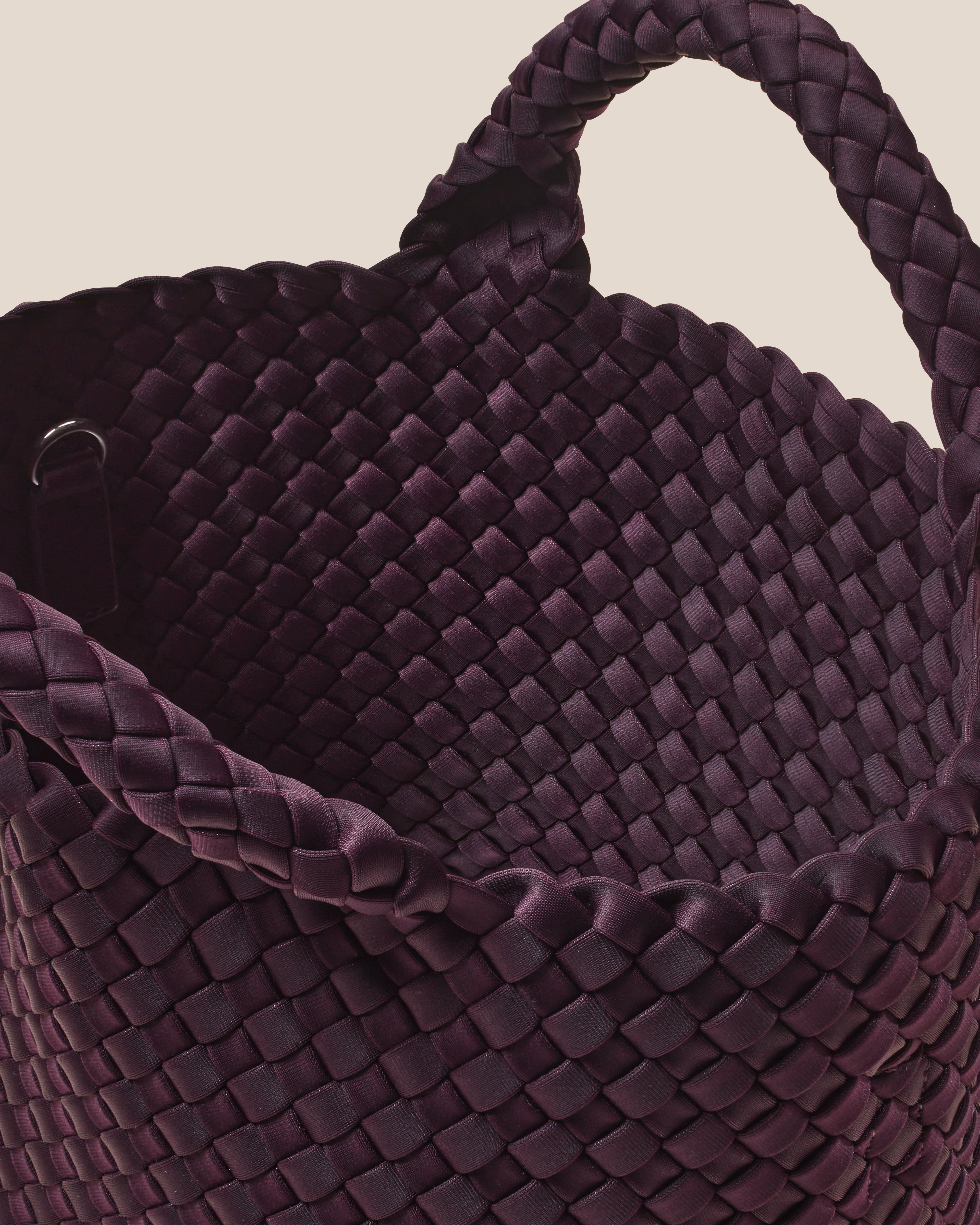 St. Barths Small Tote | Aubergine | Inside