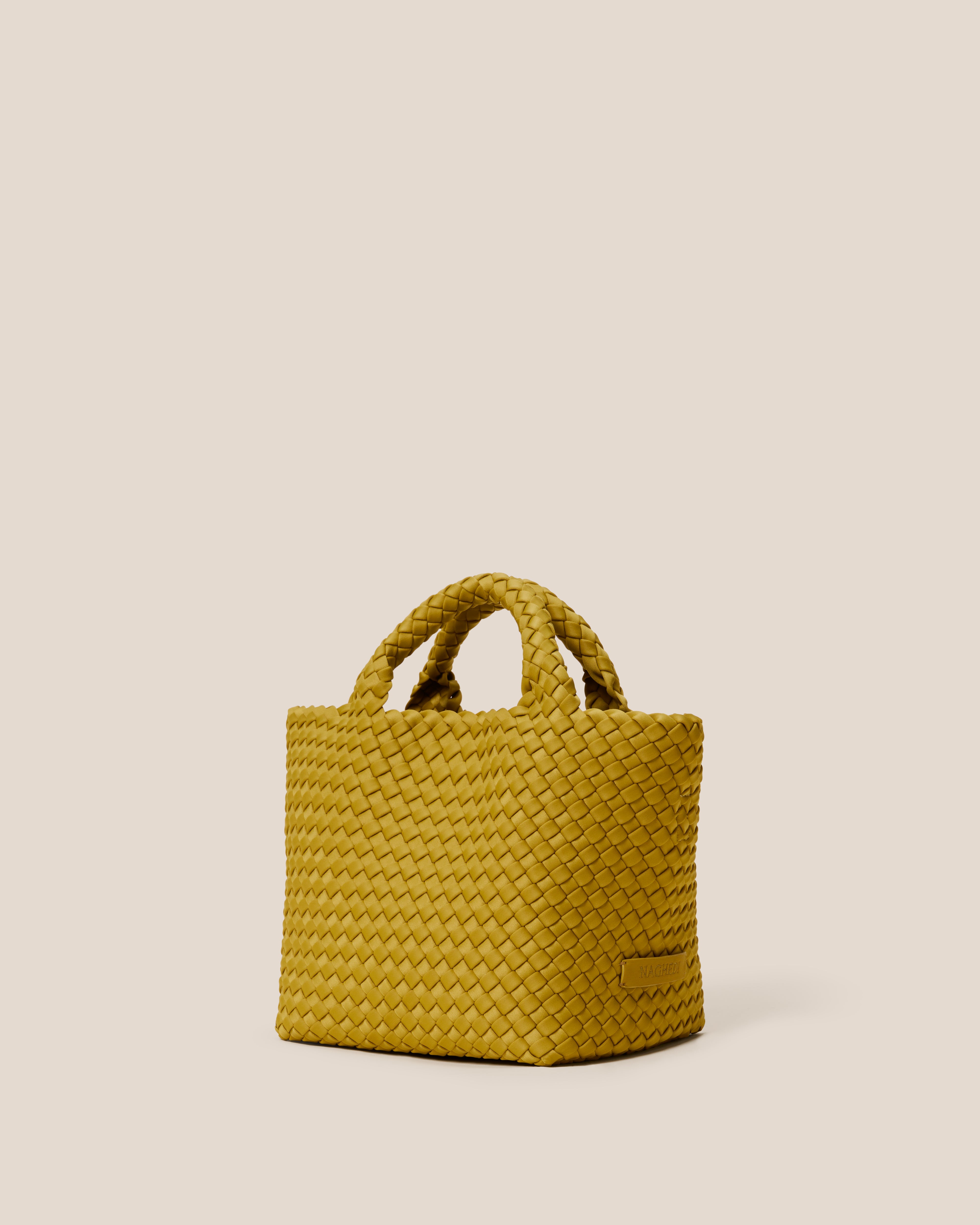 St. Barths Small Tote | Chartreuse | Side