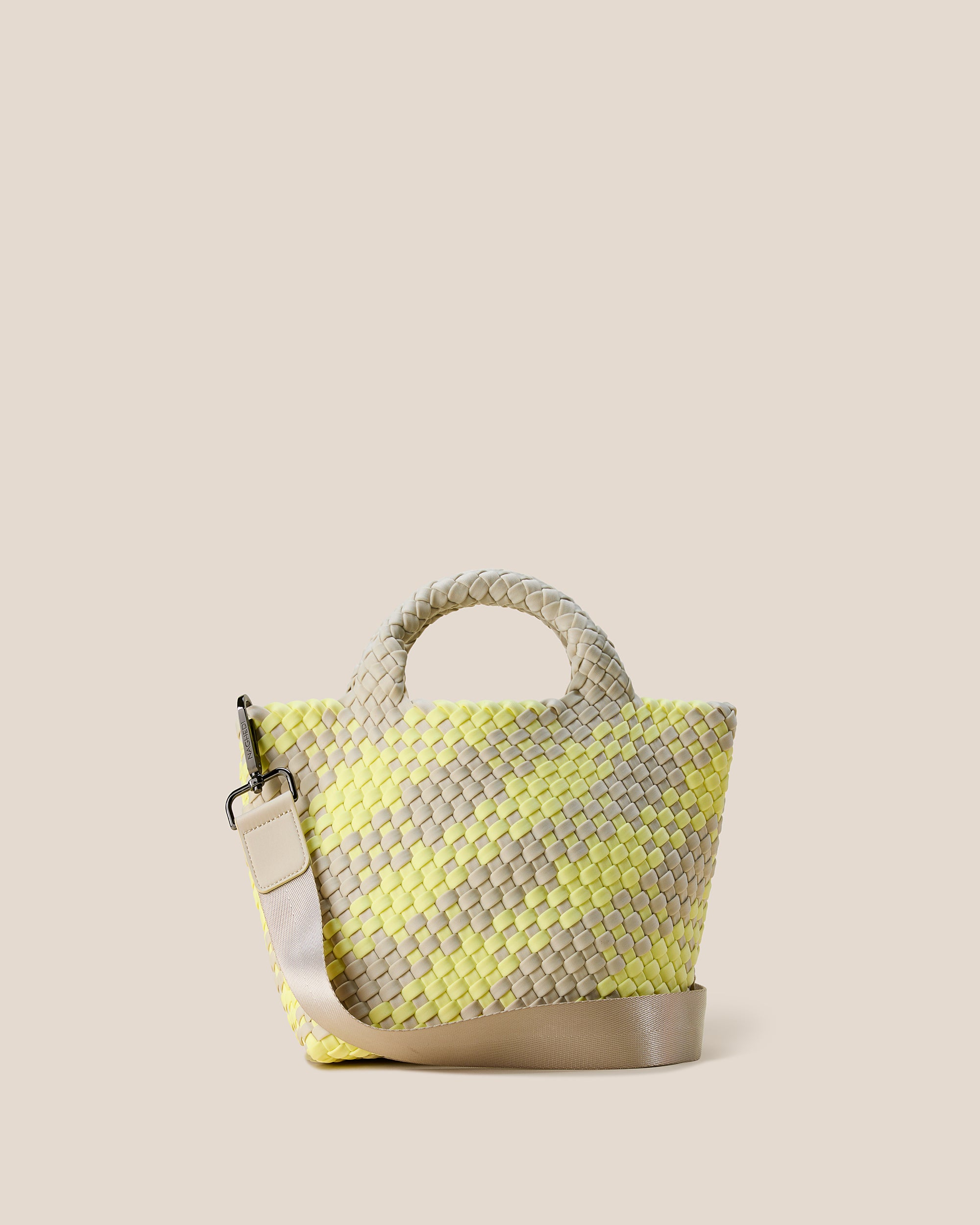 St. Barths Small Tote Plaid in Straw | Main