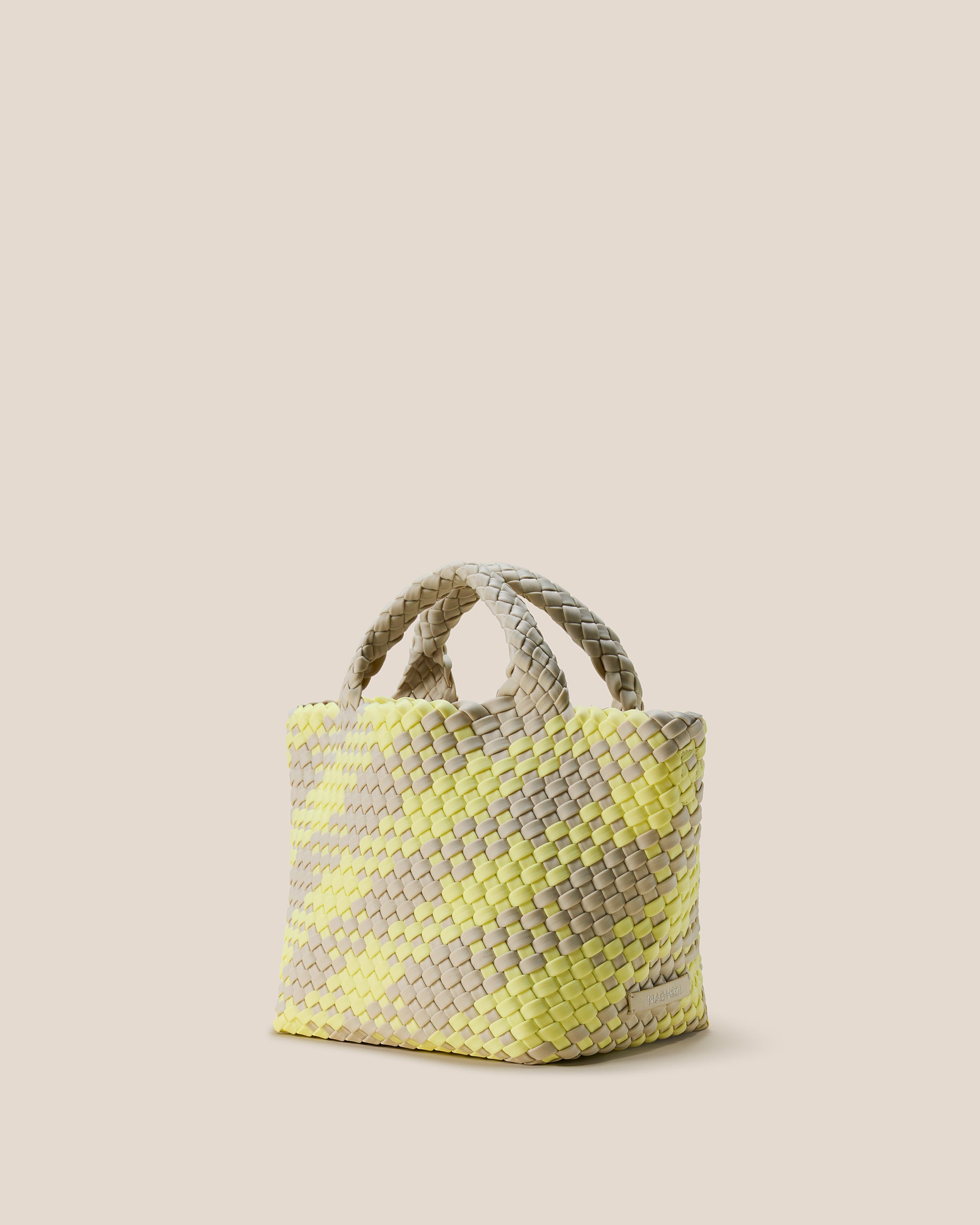 St. Barths Small Tote Plaid in Straw | Side