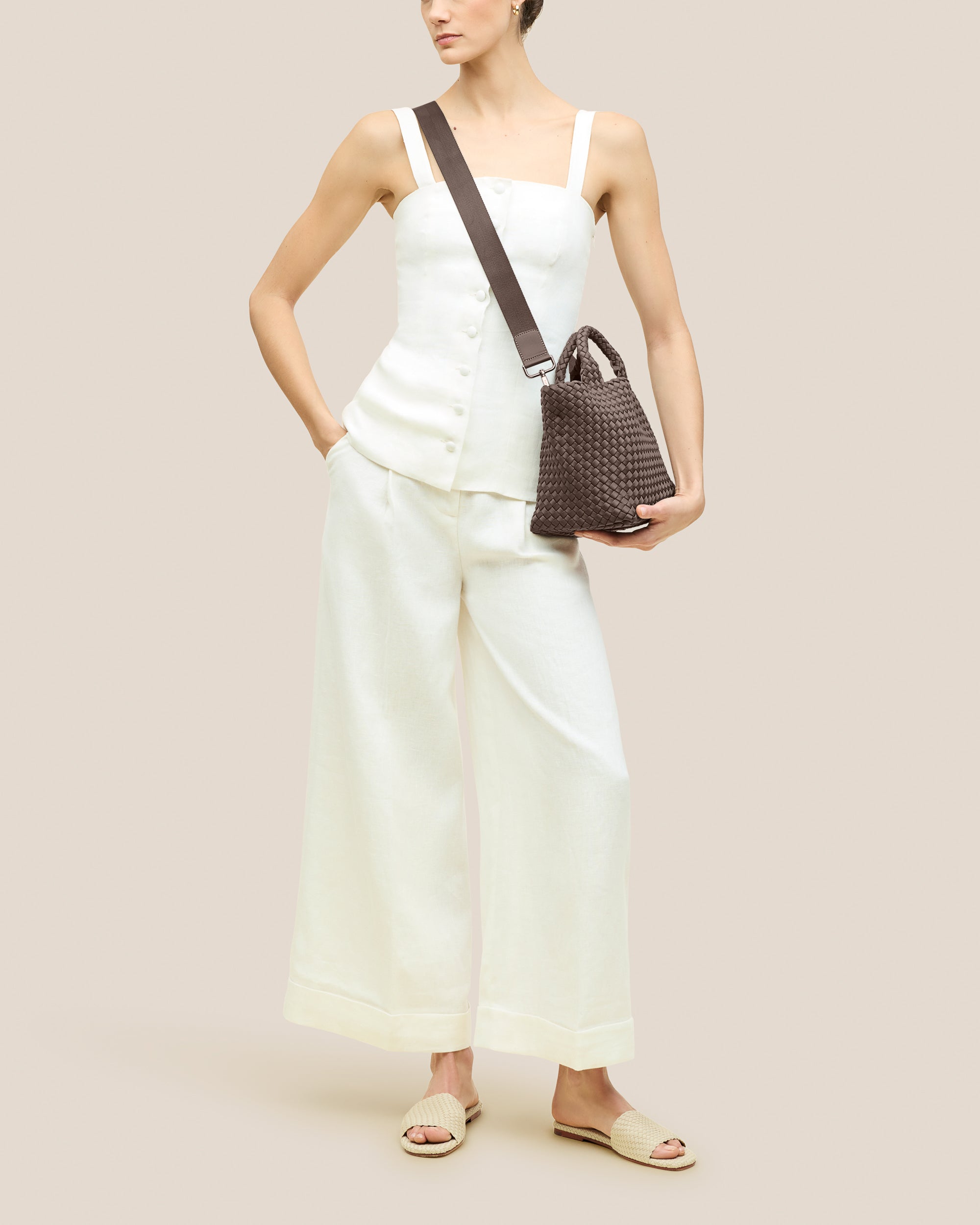 St. Barths Small Tote in Napa | On Model Full Body