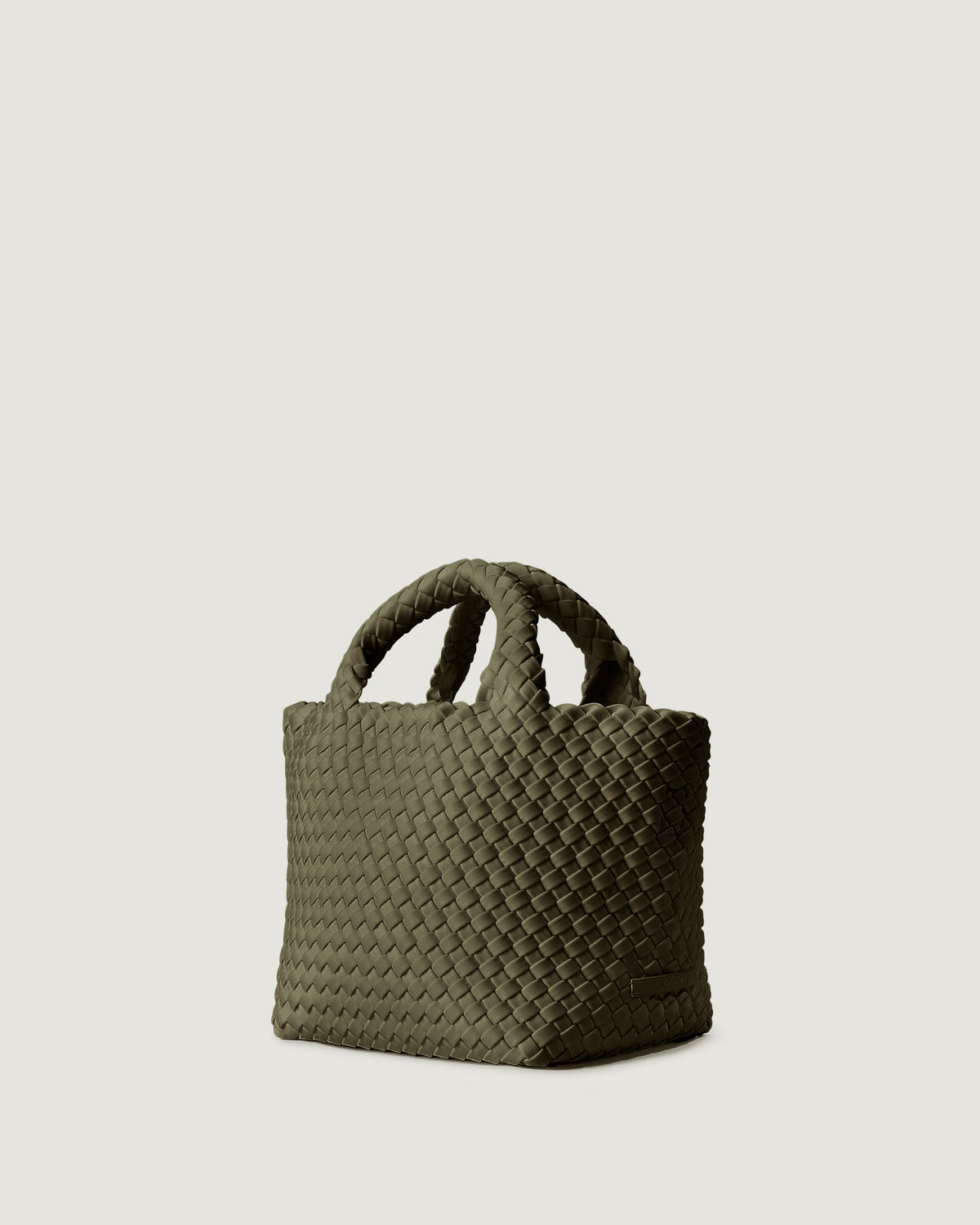 Side view of St. Barths Tote in Olive green