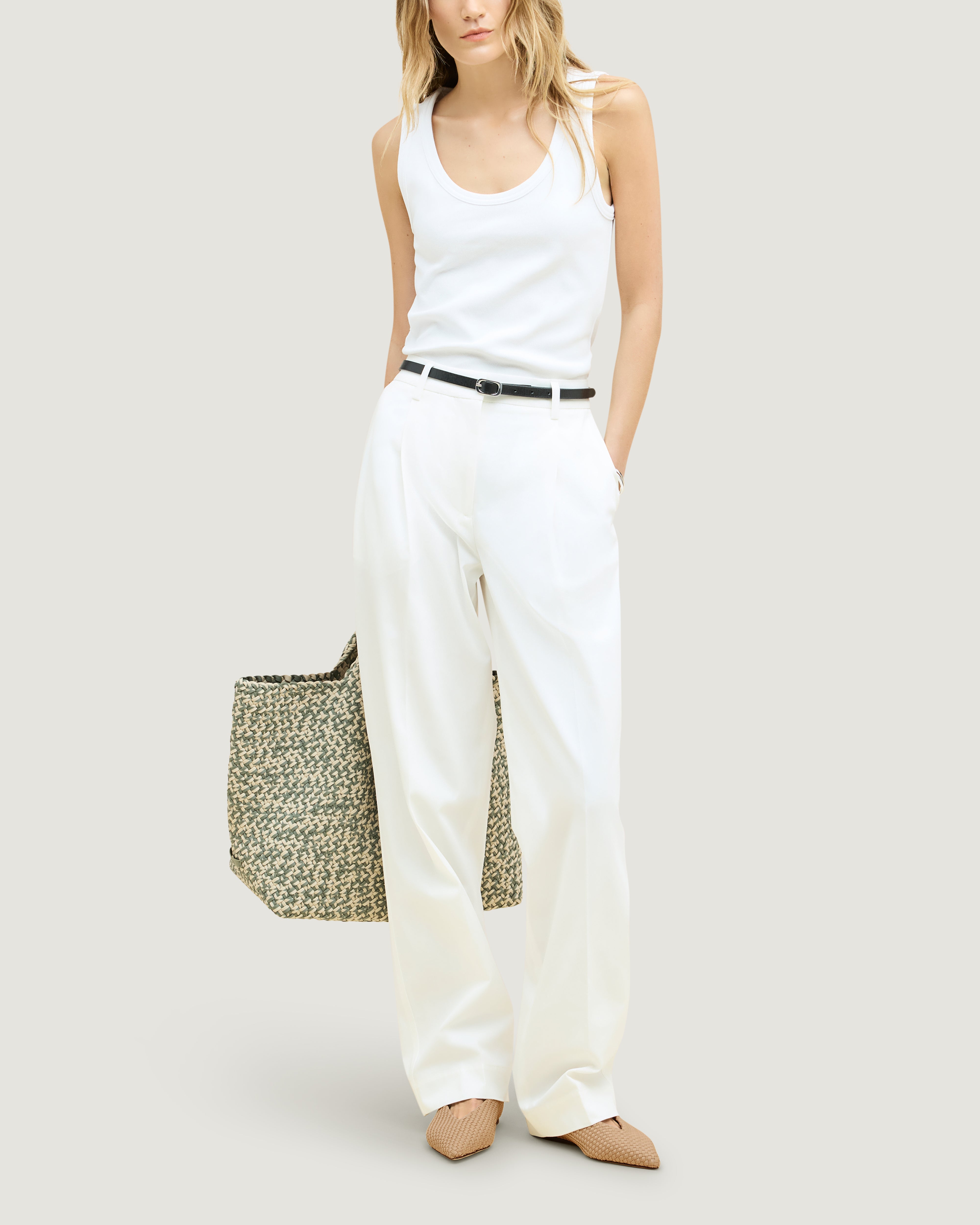 Strada Flat in Camel shown on model.