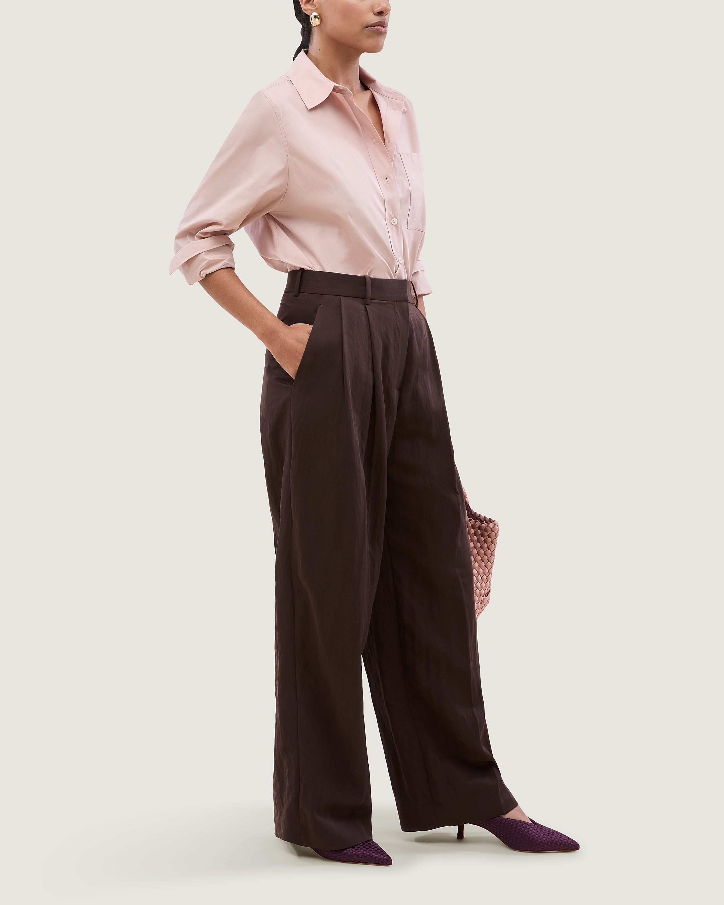 Strada  in Currant shown on model.