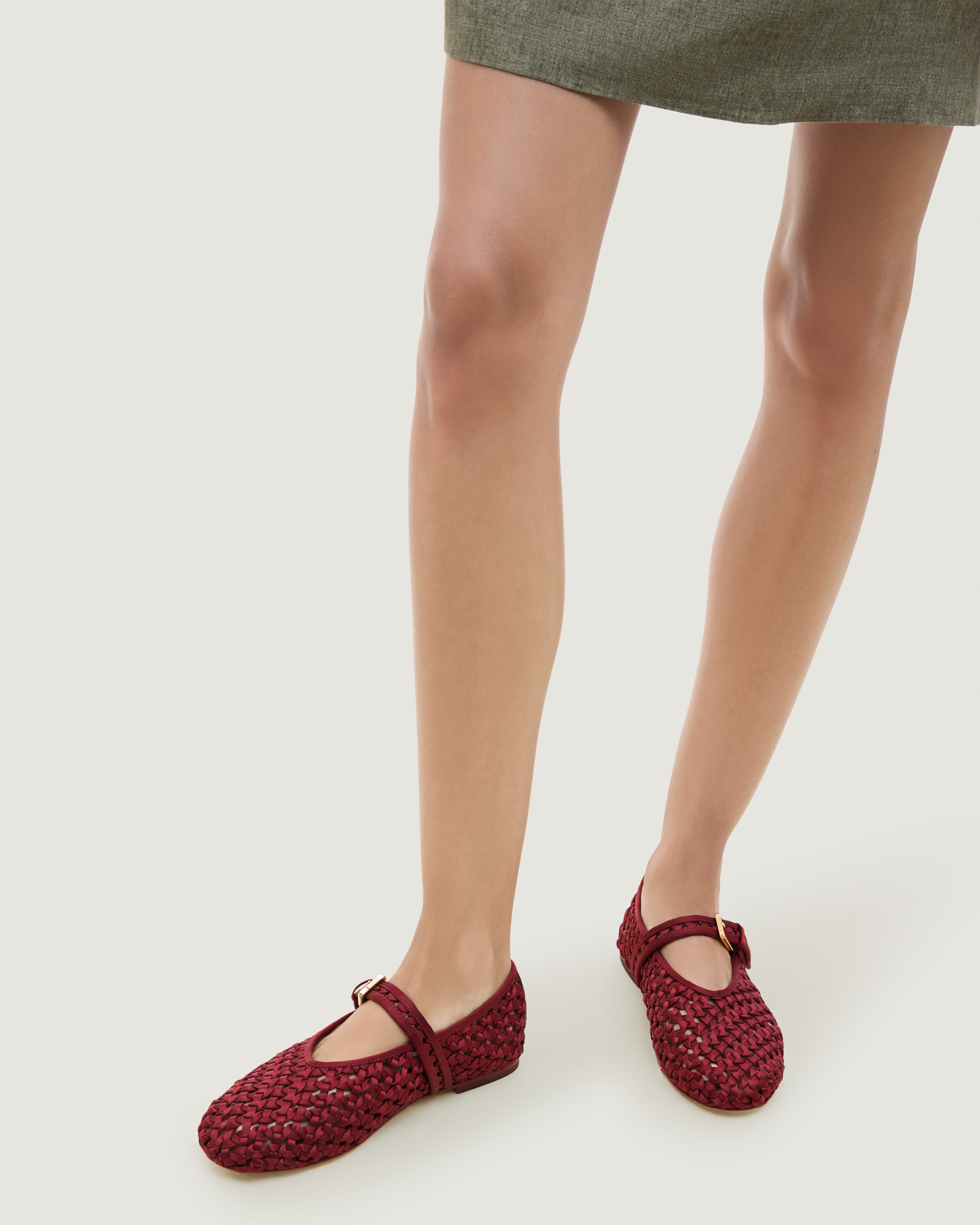 The Sydney Mary Jane in Garnet shown on model.